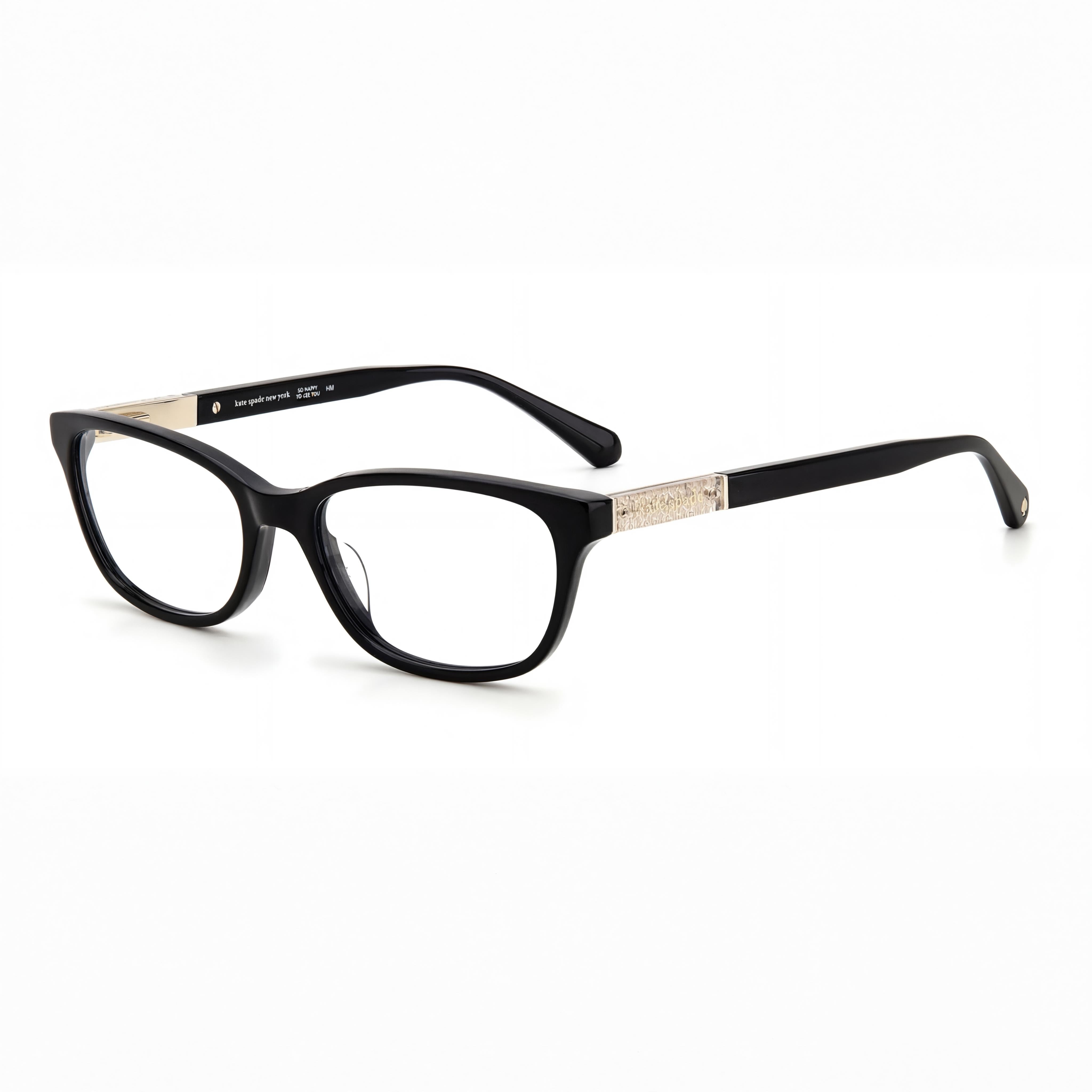 kate spade new york Casual Women's Shiny Black Plastic Frame Polycarbonate Lens Eyewear 49mm, Photo 1