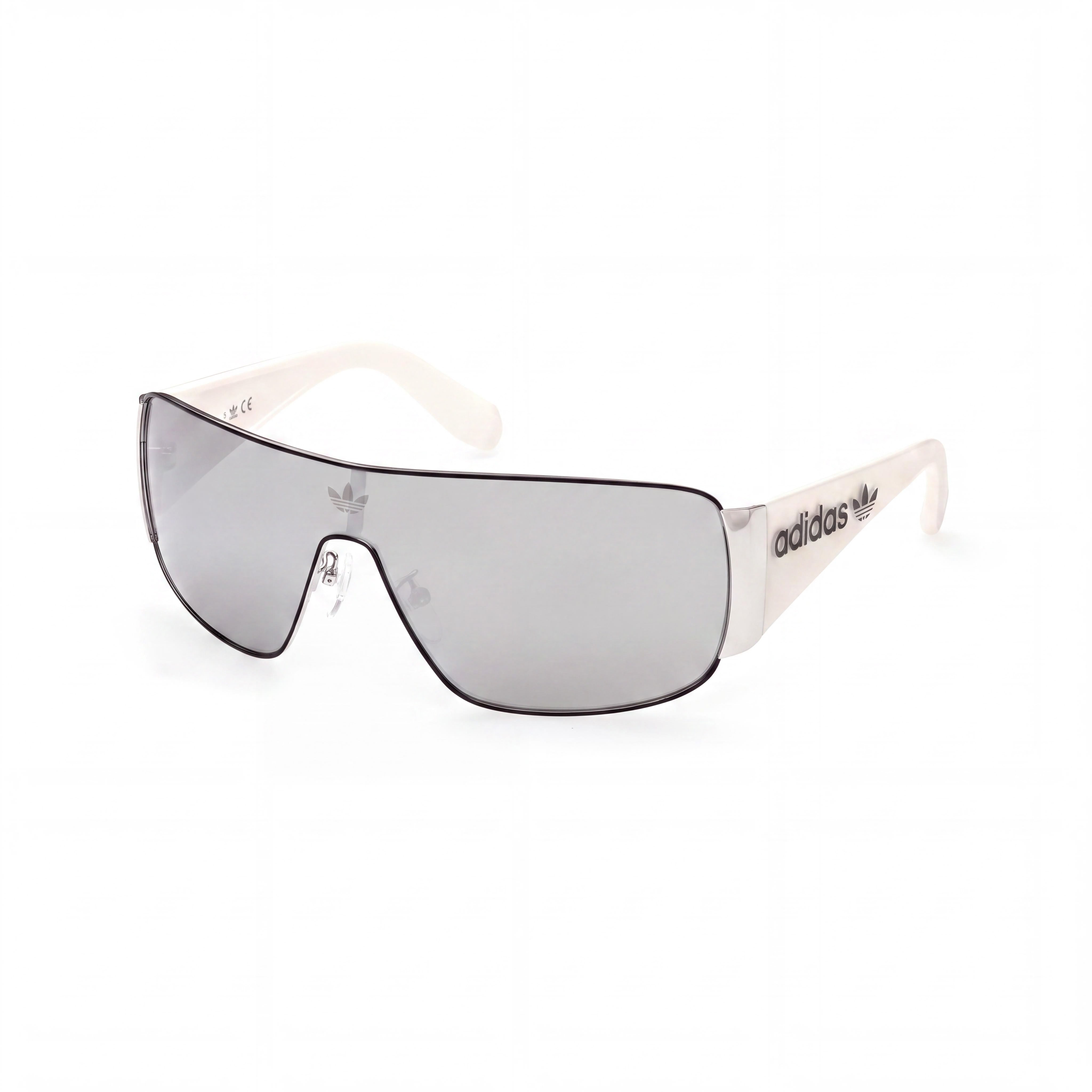 adidas Originals Gafas de sol modernas para hombre con montura metálica en Paladio Brillante y lentes Espejo Humo, Photo 1