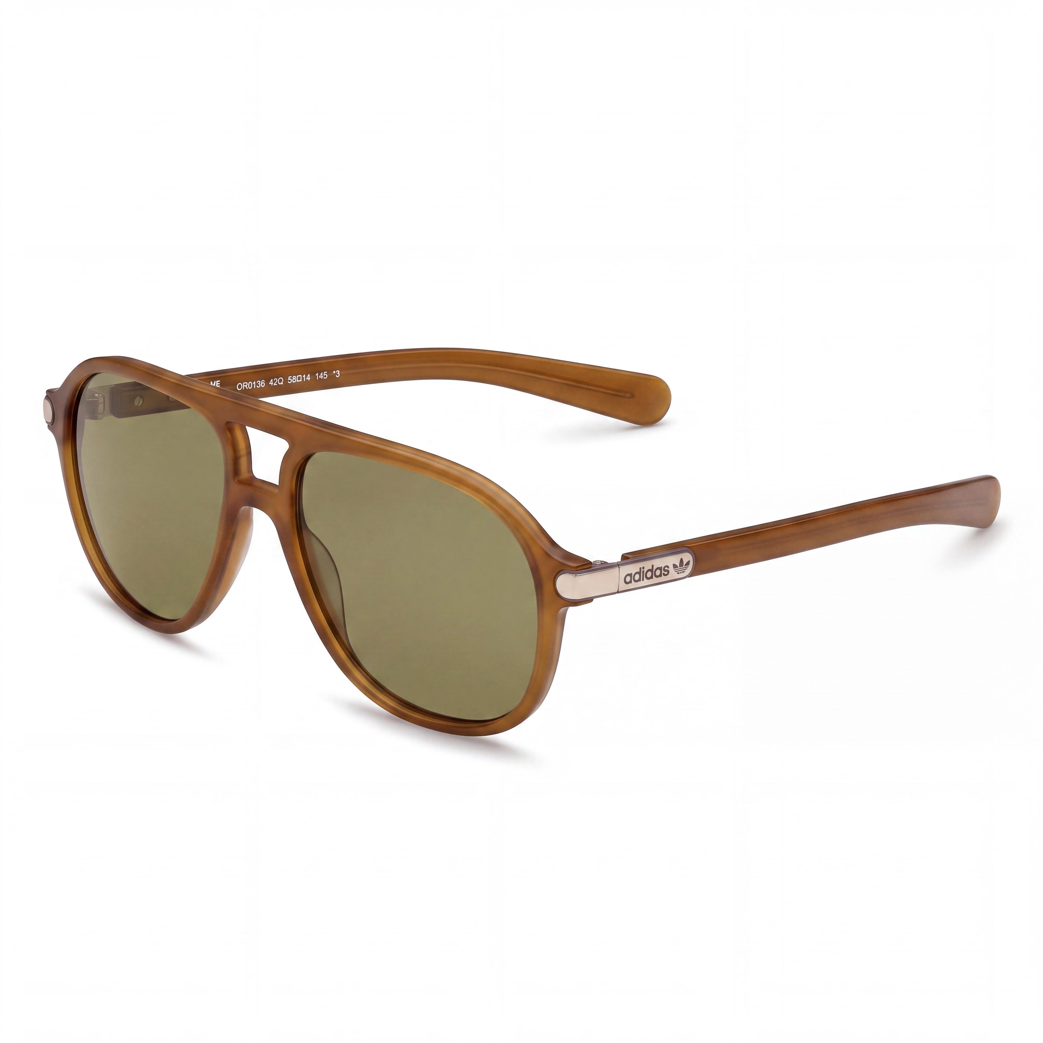 adidas Originals Or0136 Men's Plastic Shiny Light Orange Mirror Green Non-Polarized UV 400 58mm Eyewear, Photo 1