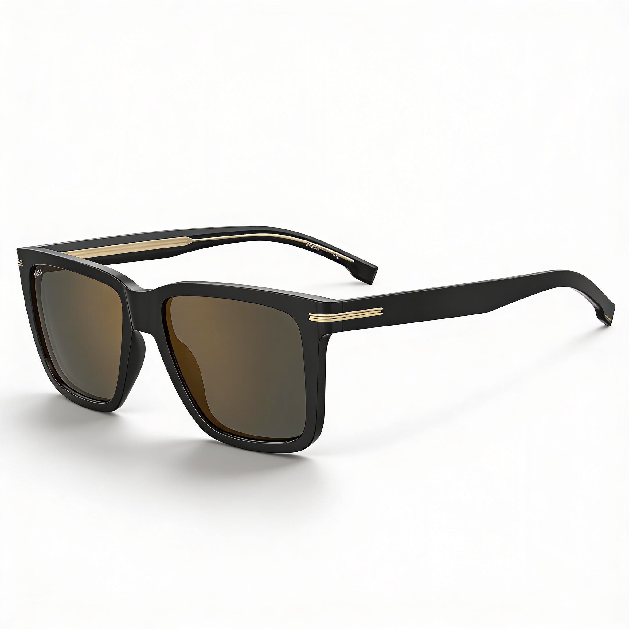Hugo Boss Style & Expression Men's Black Gold Grey Eco-Acetate Non-Polarized Optical Frame 55mm, Photo 1
