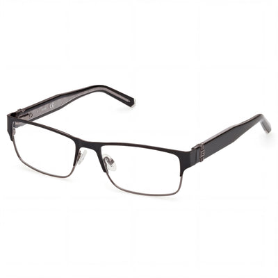 GUESS Modern Women's Matte Black Metal Eyeglasses with Clear Lenses - Frame Size 56-17-145mm