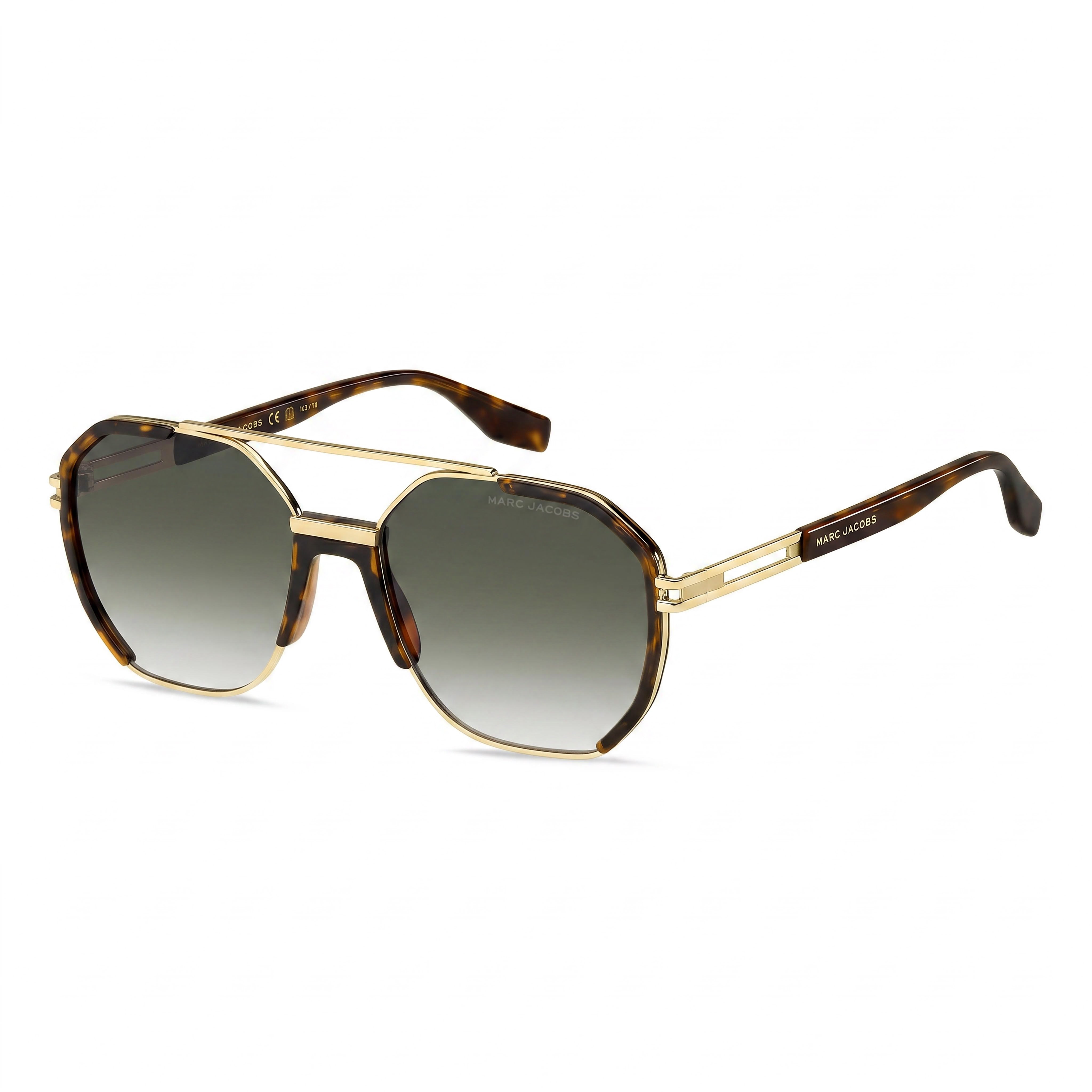 Marc Jacobs Casual Men's Gold Havana Brown Metal Green Shaded Sunglasses 58mm, Photo 1