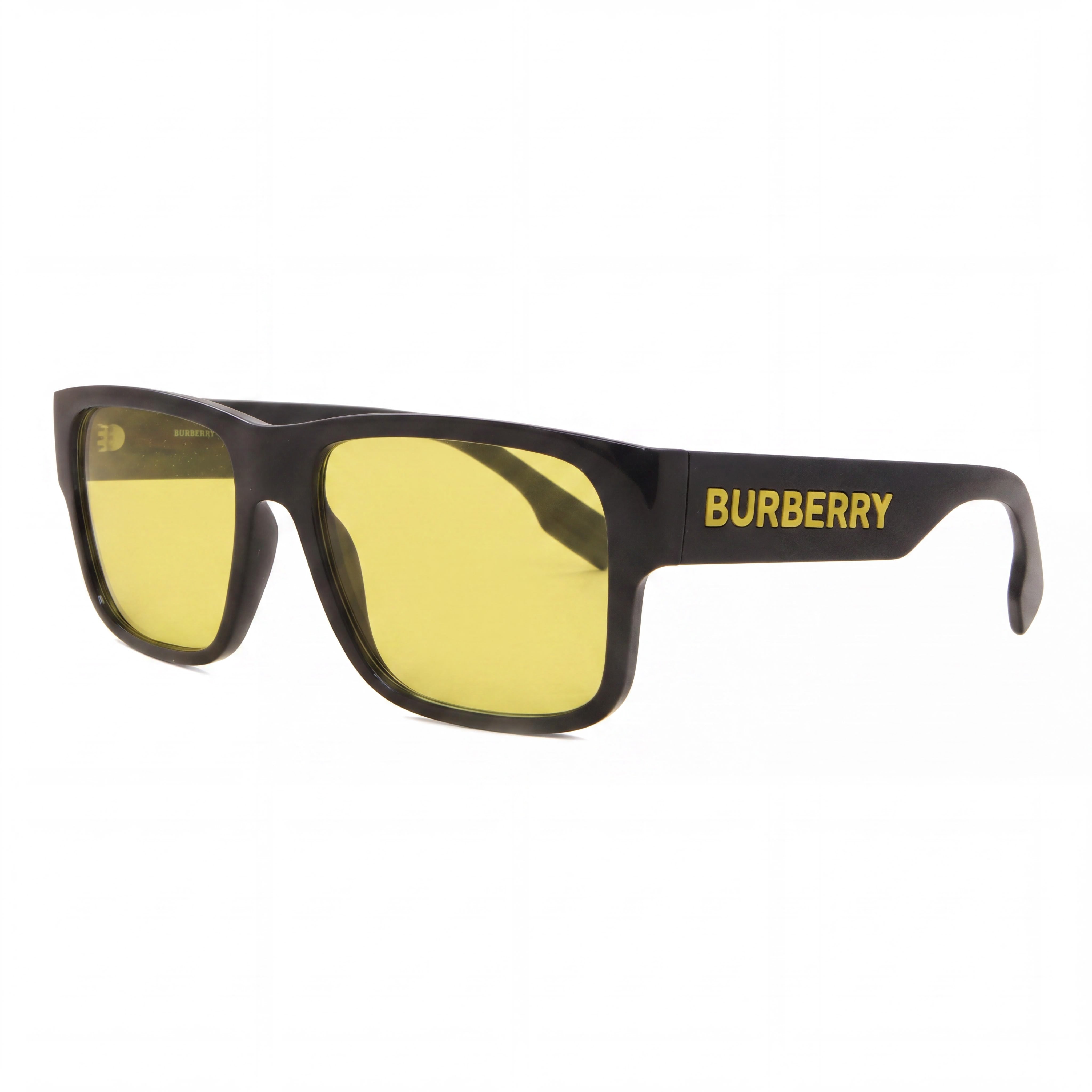 BURBERRY Gafas de sol geométricas Knight para hombre, montura de propionato negro, protección UV, 57 mm, Photo 1