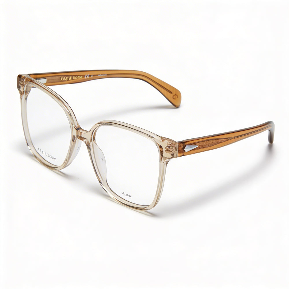 Gafas de sol modernas para mujer Rag & Bone con montura inyectada beige y lentes de policarbonato de 54 mm