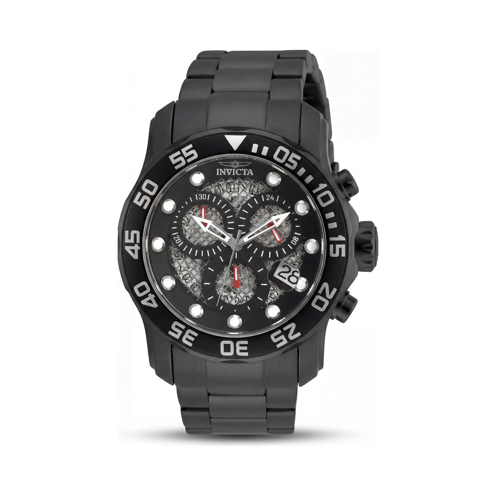Invicta Pro Diver 19838 Reloj de Pulsera de Cuarzo de Acero Inoxidable con Baño de Iones Negros para Hombre, Caja de 49mm, Sumergible 300m