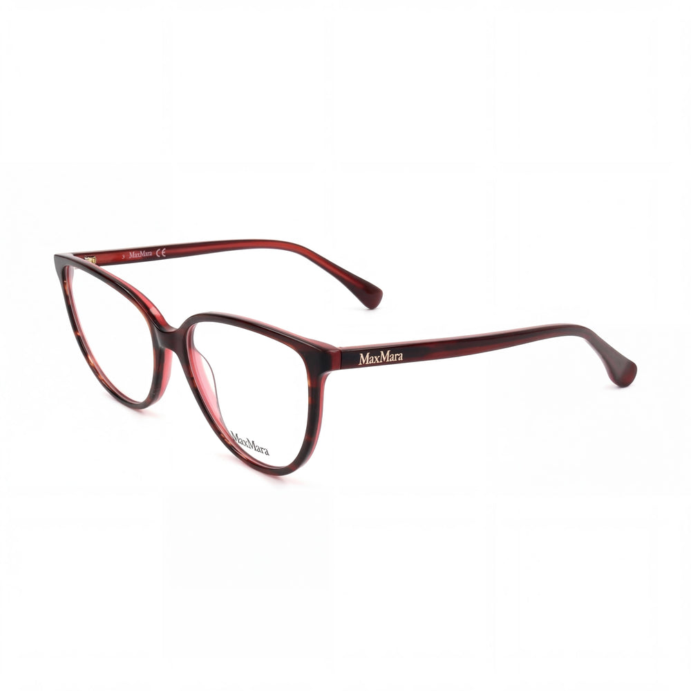 MaxMara MM5055 Women's Casual Cat Eye Eyeglass Frame Shiny Bordeaux Pantographed Plastic 54mm