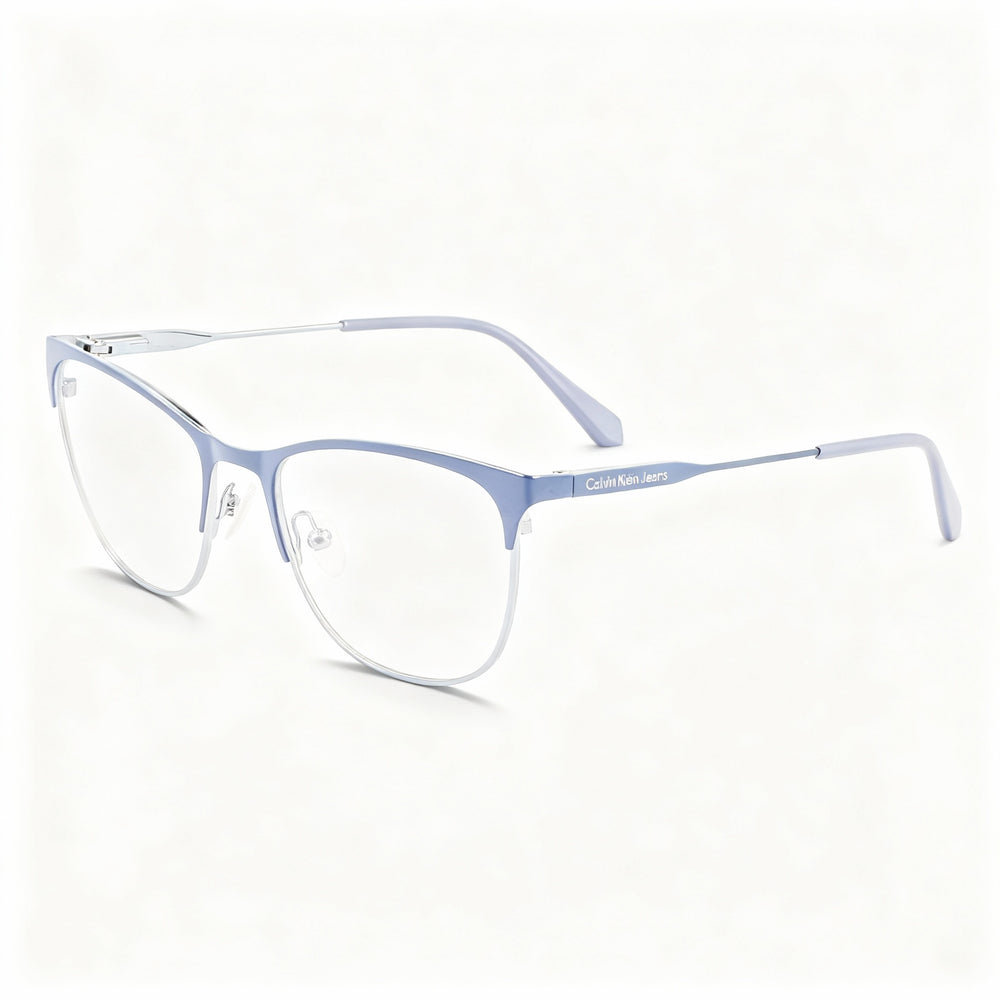 Gafas de sol Calvin Klein CKJ22206 para mujer con montura metálica azul y lentes de policarbonato polarizadas, talla 52-17-140 mm