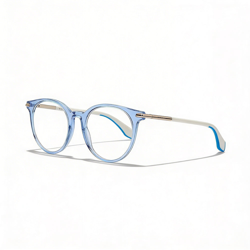 Gafas de plástico unisex Adidas OR5073, color azul claro y blanco, talla 51-18-145, transparentes, graduadas.