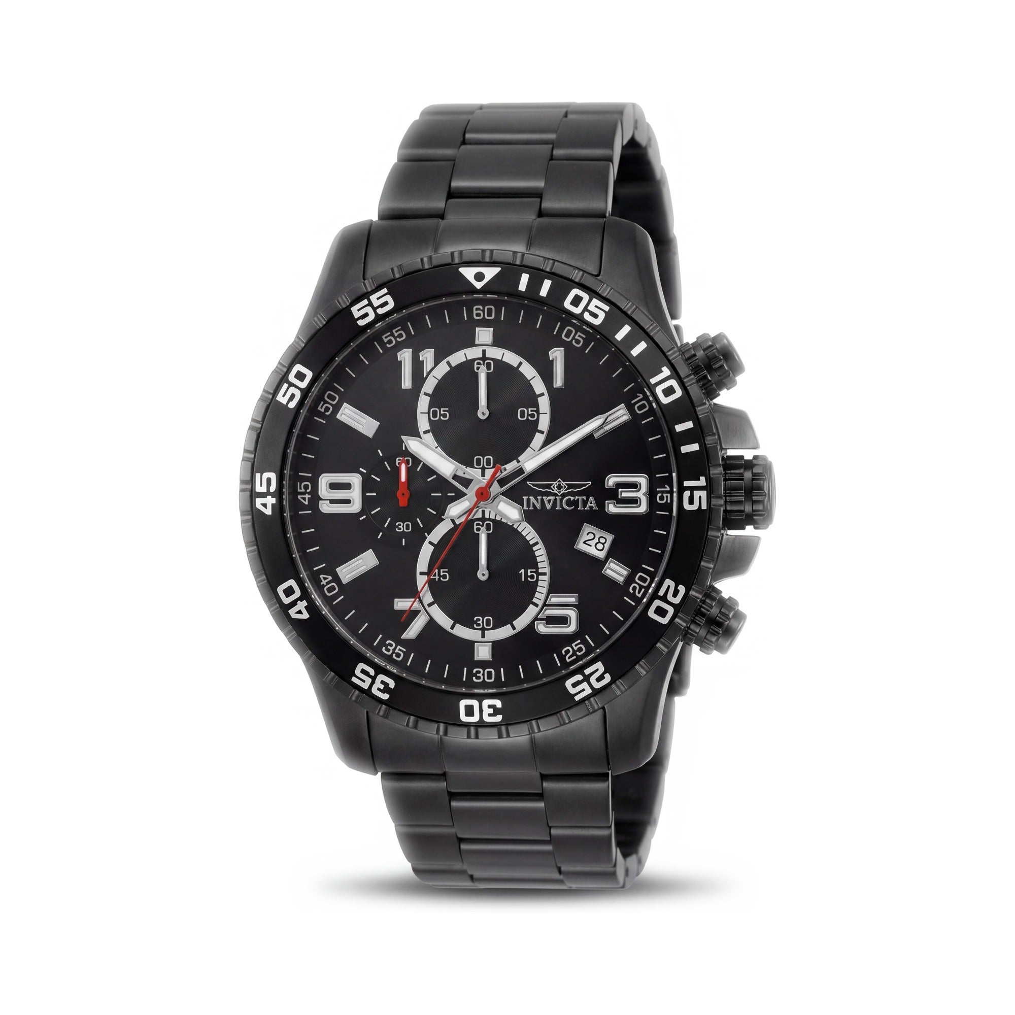 Invicta Specialty 36985 Unisex Chronograph Quartz Stainless Steel Watch, Black Dial, 45mm, Photo 1