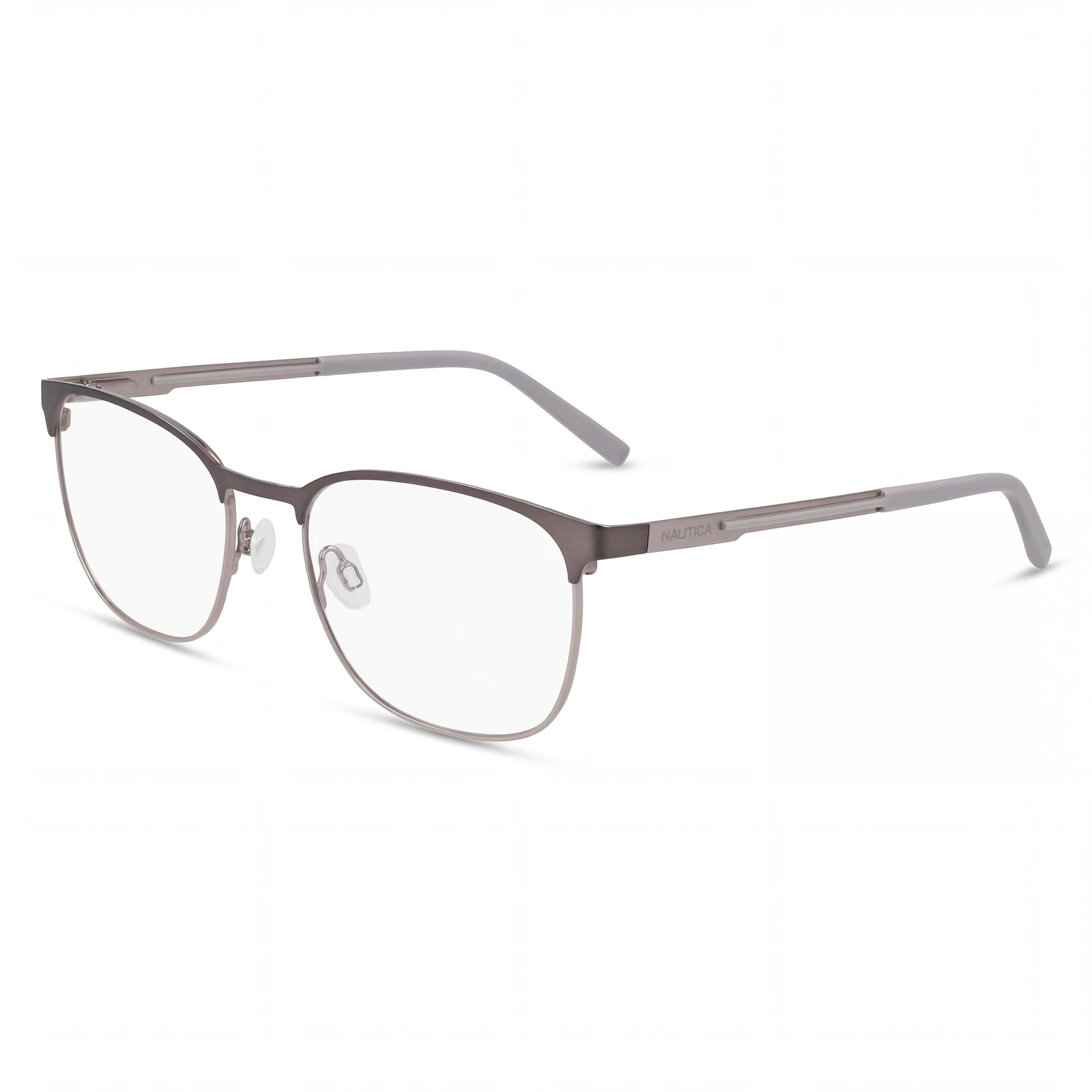 Gafas ópticas Nautica Modern para hombre, montura metálica mate, lentes de plástico transparente de 53 mm., Photo 1
