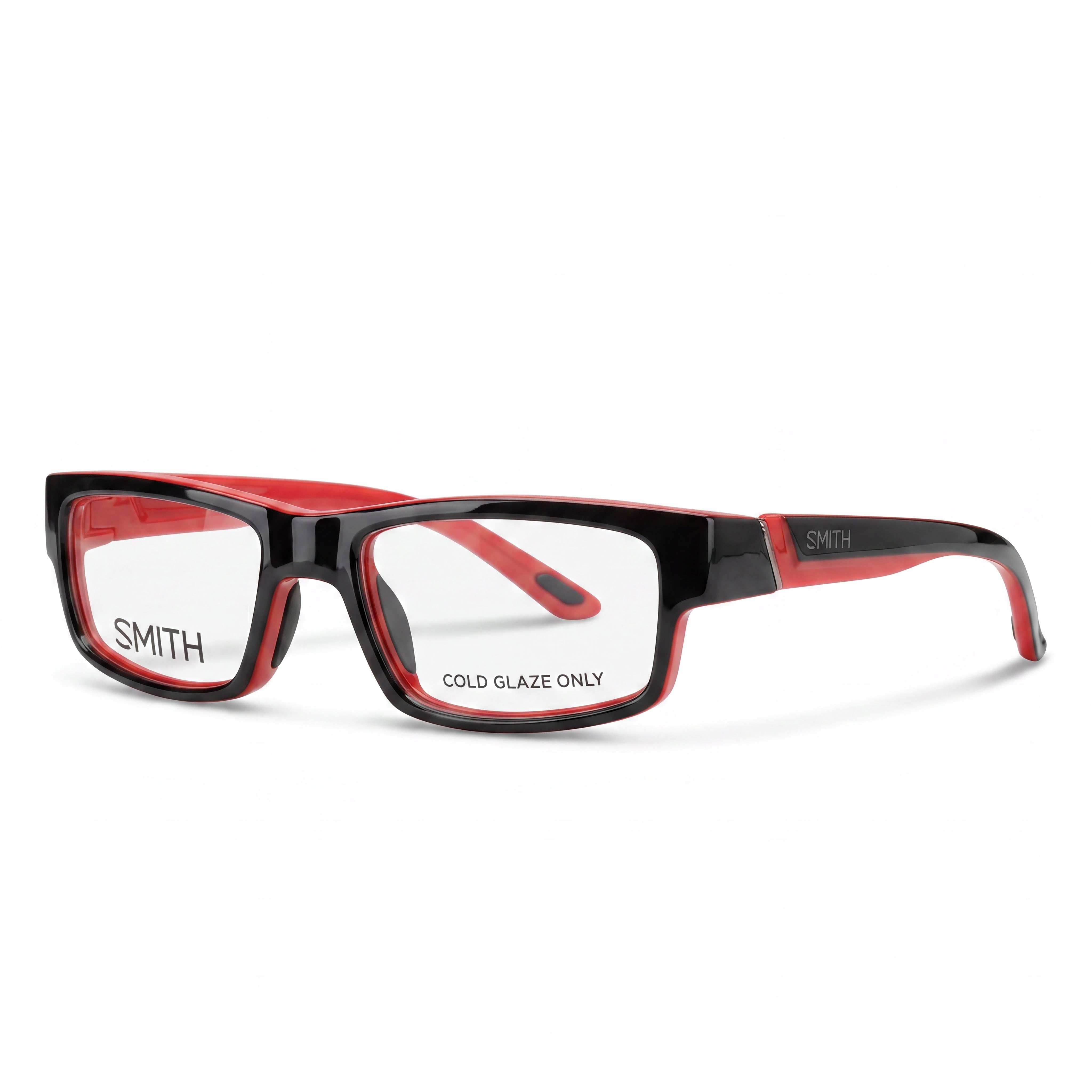Smith Odyssey 0MV5 Men's Rectangular Black Red Plastic Non- Rx-Able Eyeglasses 53-19-140, Photo 1