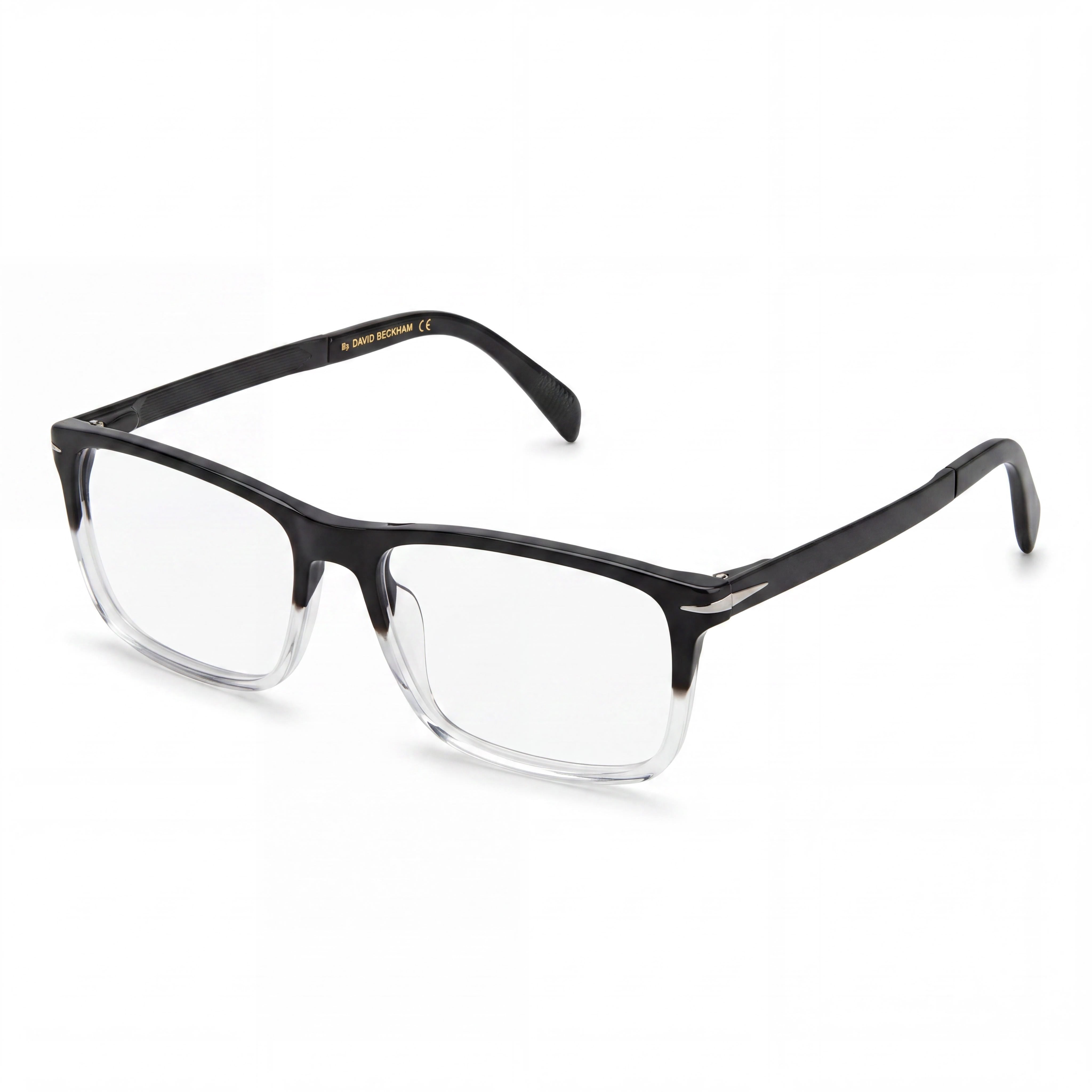 David Beckham Db 1095 Men's Eyeglasses with Black Crystal Plastic Frame and Non-Polarised Lenses 57mm, Photo 1