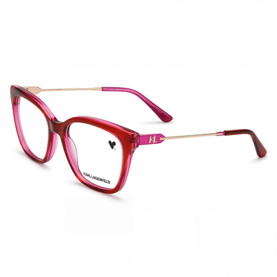 Gafas KARL LAGERFELD modernas para mujer con montura de acetato marrón rosado y lentes de policarbonato, talla 54