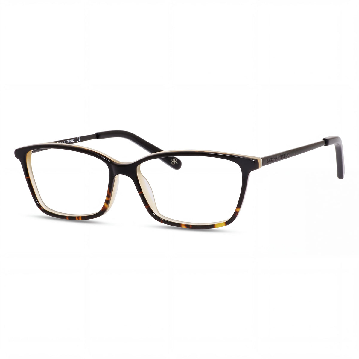 BANANA REPUBLIC Men's Cate/N Plastic Frame Eyewear in Black Havana with Clear Lenses 53mm, Photo 1