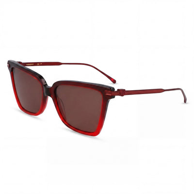 Ferragamo Sf2036s Unisex Butterfly Acetate Frame Sunglasses Gradient Transparent Dark Red 56mm