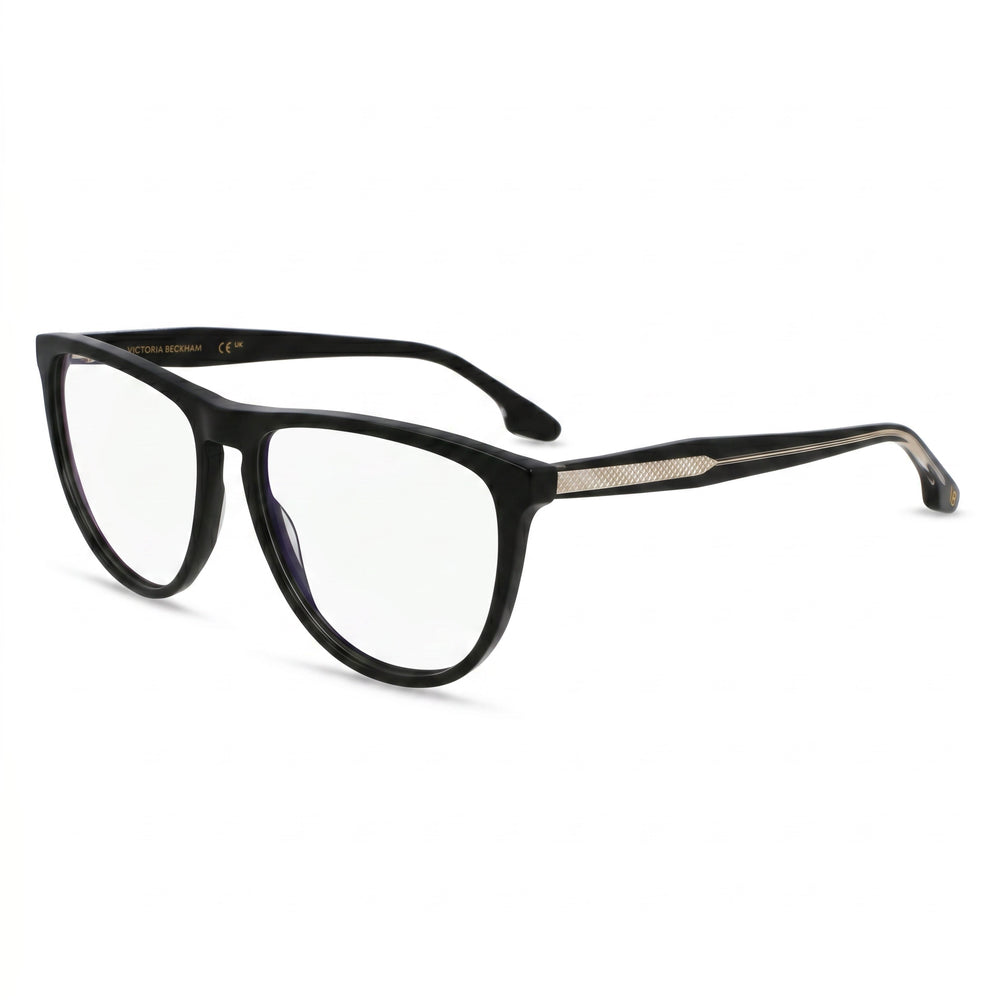 Montura oftálmica ovalada negra Victoria Beckham Vb2672 para mujer: lentes de 56 mm, puente de 15 mm, patillas de 140 mm
