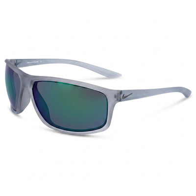 Nike Adrenaline M EV1113 Unisex Matte Wolf Grey Nylon Wrap Green Mirror Non-Polarized 100% UV Sunglasses 66mm
