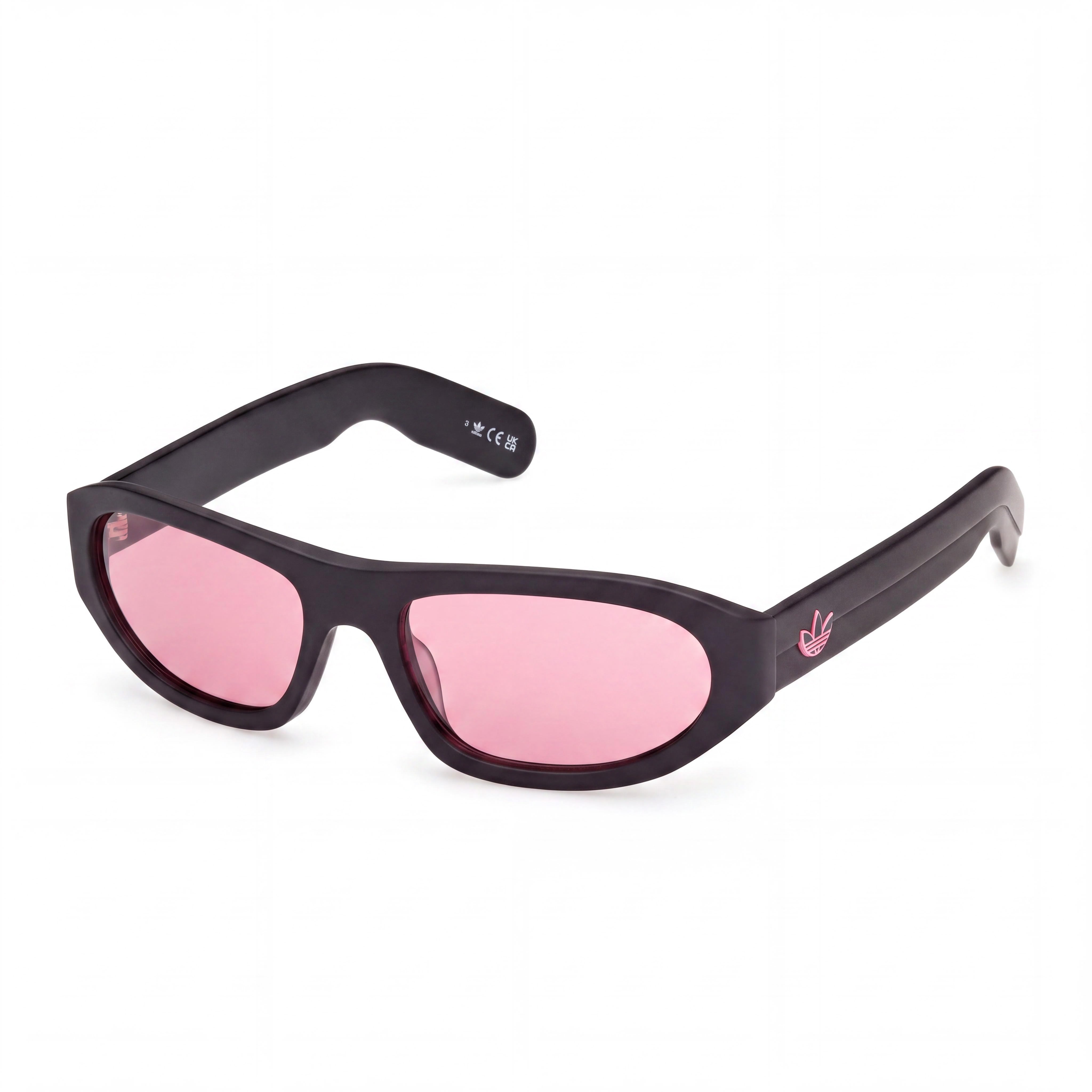 adidas Originals Mid-Century Modern Unisex Sunglasses with Matte Black Acetate Frame and Violet Lenses 57mm, Photo 1