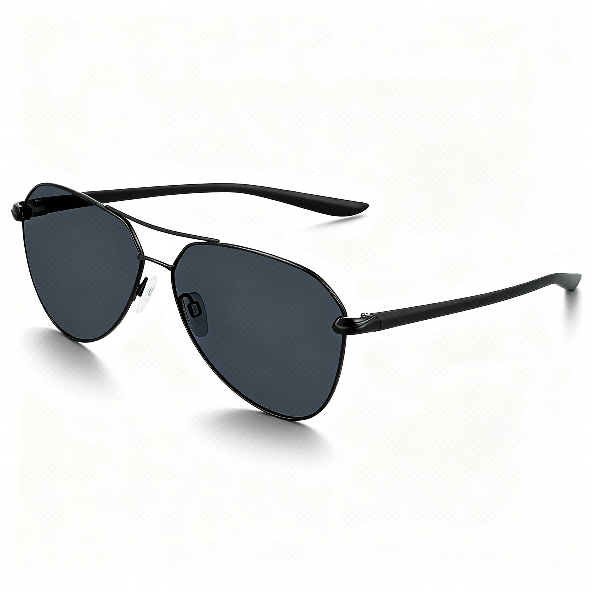 Nike City Aviator Alloy Steel Frame Non-Polarized Unisex Sunglasses Satin Black Dark Grey 61mm