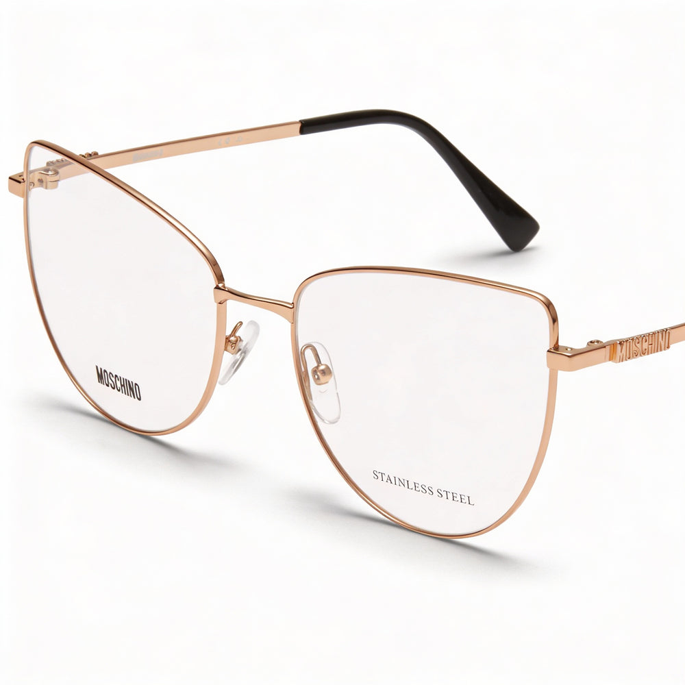 Gafas Moschino Mos534 para mujer con montura de acero de aleación, color dorado y cobre, 55-17-145 mm
