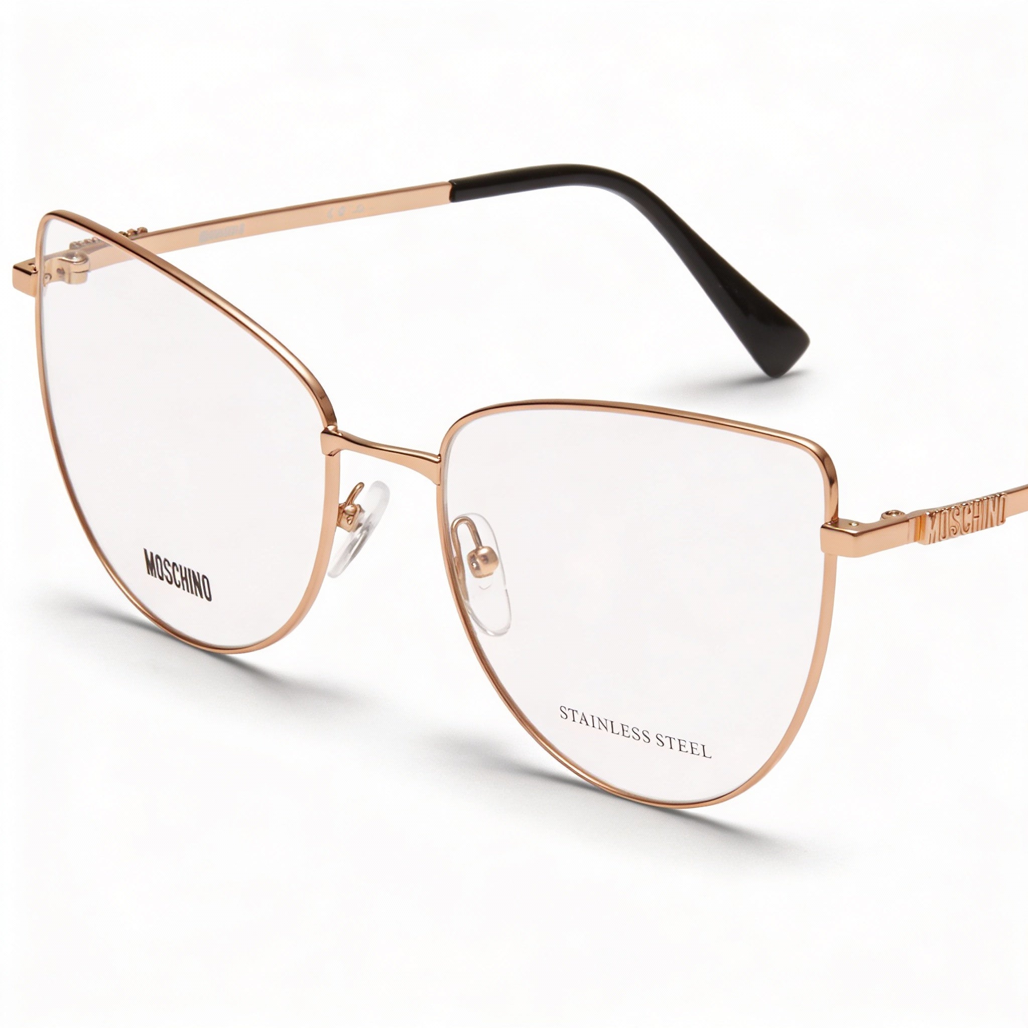 Gafas Moschino Mos534 para mujer con montura de acero de aleación, color dorado y cobre, 55-17-145 mm, Photo 1