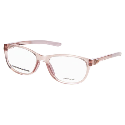 Under Armour Women's Ua 5025 Rectangular Optical Frames in Polyamide Crystal Pink, 53mm
