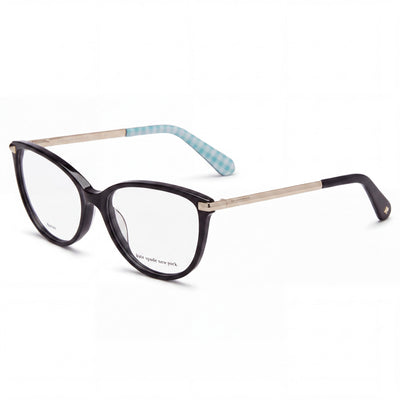 kate spade new york Gafas de Mujer Lavables con Montura Completa Ojo de Gato de Acetato Negro y Lentes de Policarbonato de 54mm