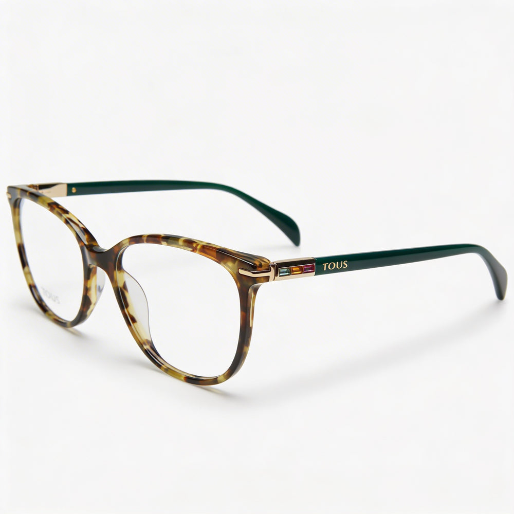 TOUS Classic Women's Acetate Optical Frames in Brown Havana with Demo Lenses, Size 53-16-135mm