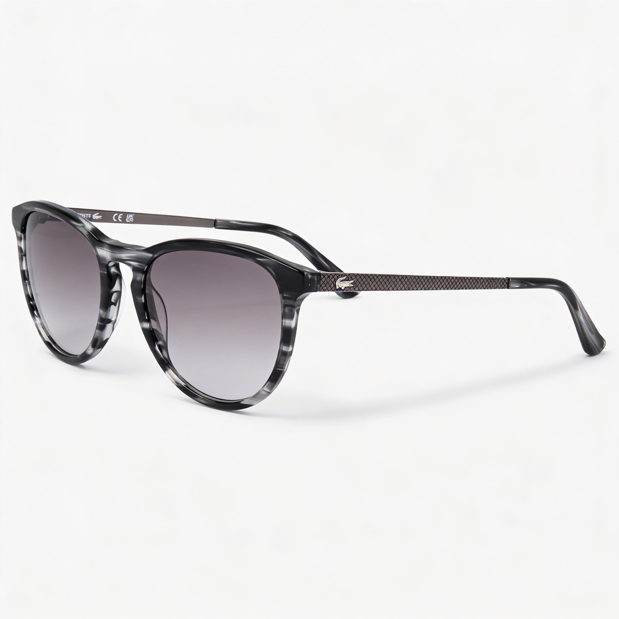 Lacoste L 708 S Unisex Gray Marble Plastic Frame 50mm UV Protection Non-Polarized Sunglasses, Photo 1