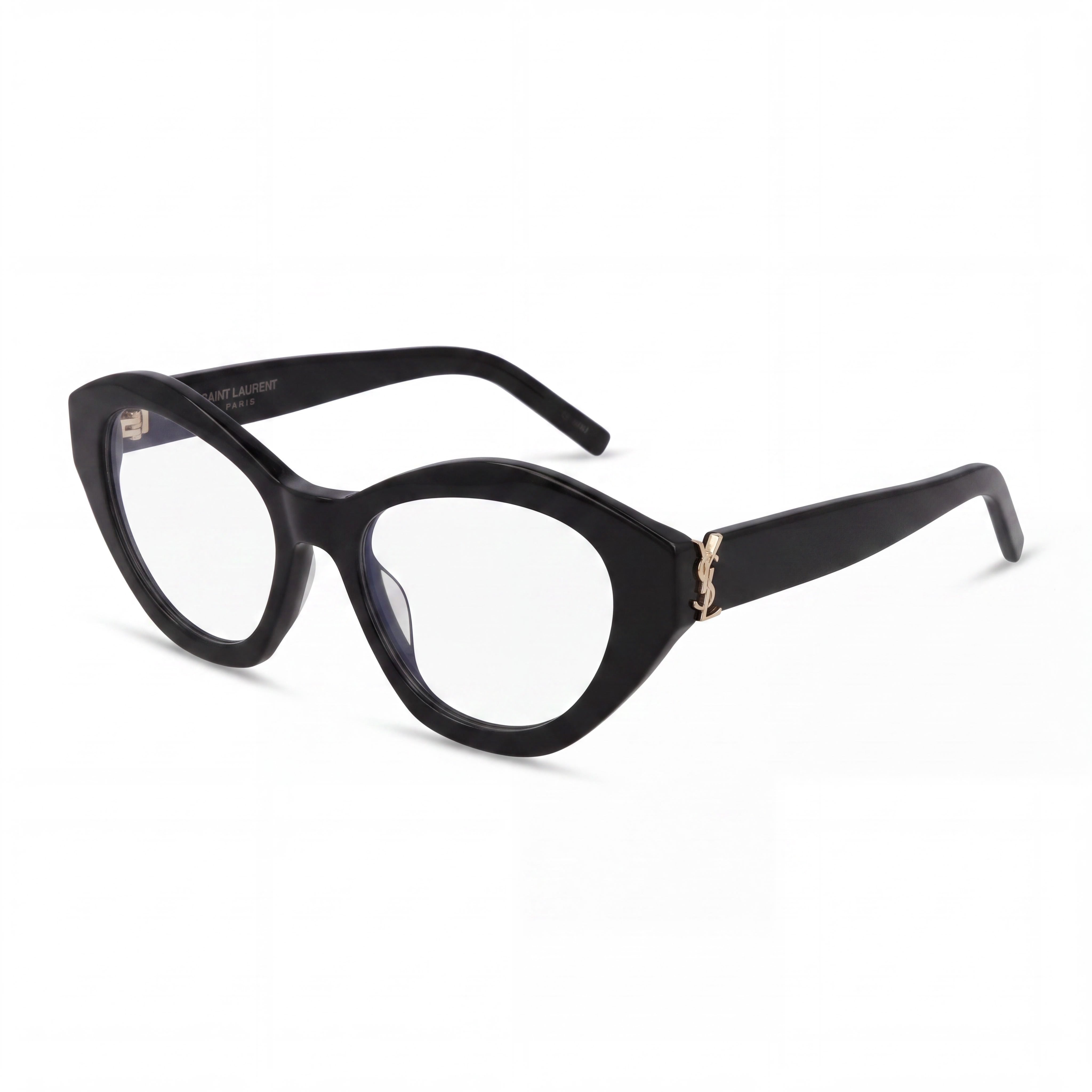 Yves Saint Laurent SL M60 OPT Women's Black Cat Eye Full Rim Acetate Optical Eyeglasses, 54mm Lens Width, Photo 1