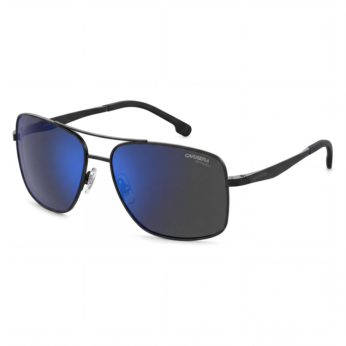 Carrera 8040/S Navigator Unisex Stainless Steel Sunglasses, Black Gray Blue Mirror Frame, Blue Sky Mirror Lenses, 60mm, 100% UV, Photo 1