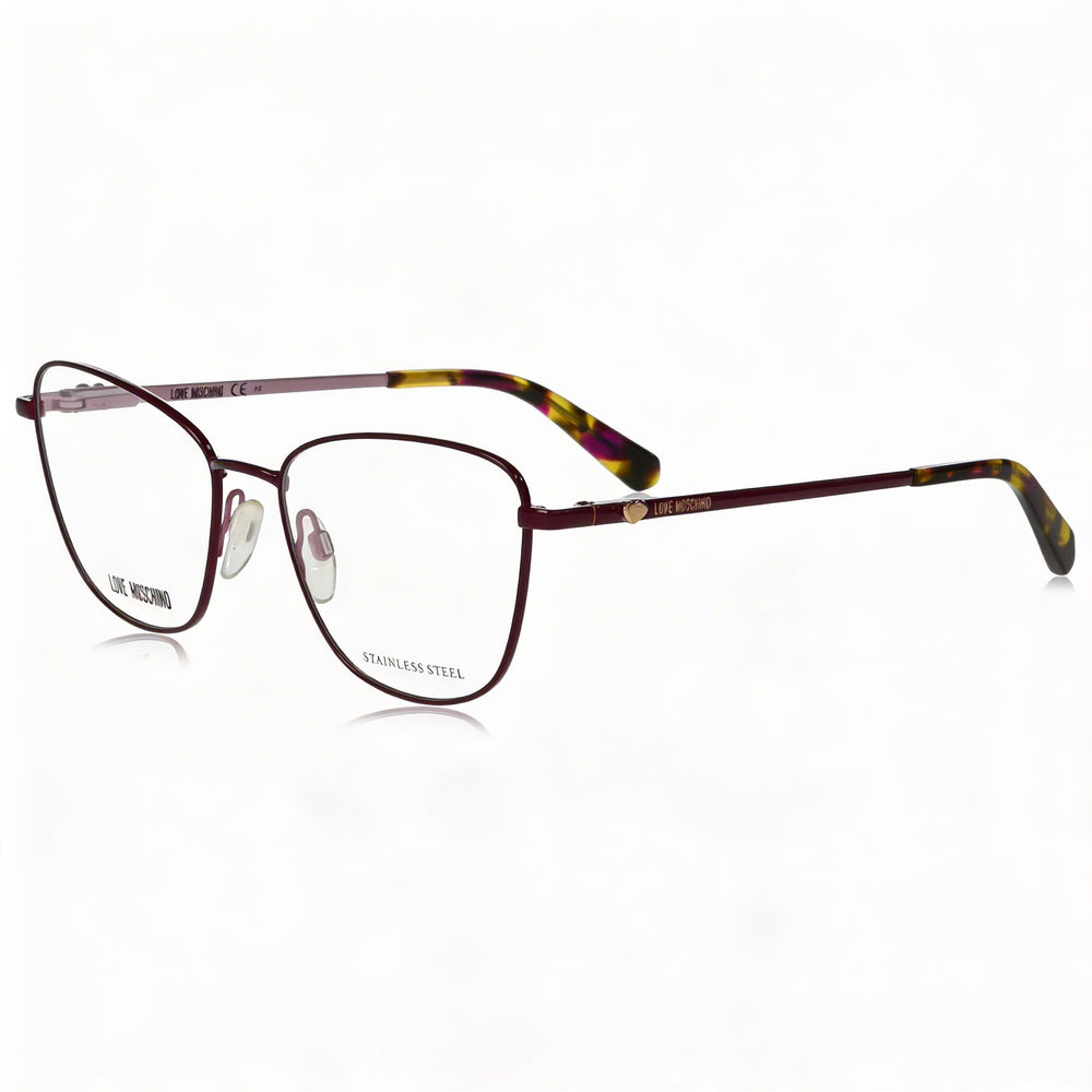Gafas de sol Love Moschino 3D Heart LMMOL5528 para mujer, de acero inoxidable y color cereza, con protección UV, talla 52-16-140