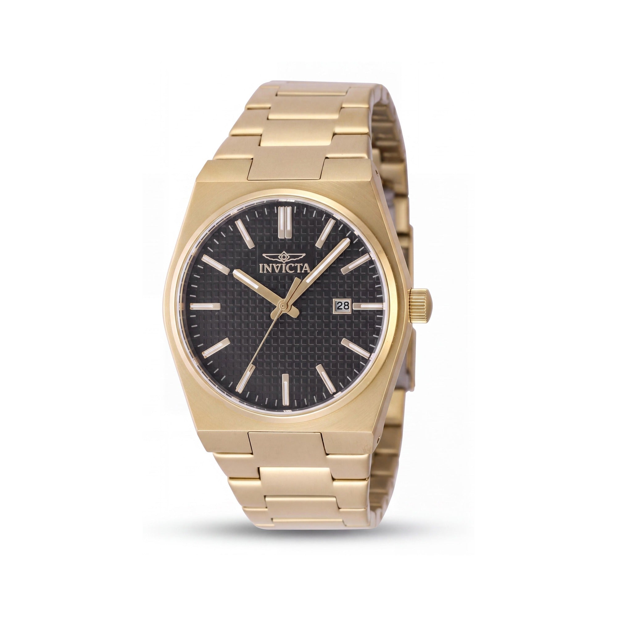 Invicta Speedway 48395 Unisex Gold Tone Stainless Steel Black Dial Quartz 5 Bar Water Resistant Watch 40mm, Photo 1