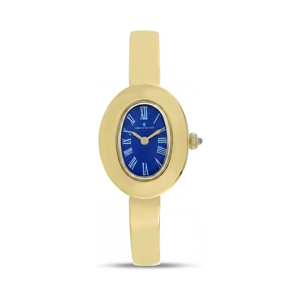 Reloj Christian Van Sant Anora CV4337 para mujer, de acero inoxidable azul, con movimiento de cuarzo y resistente al agua hasta 3 ATM.