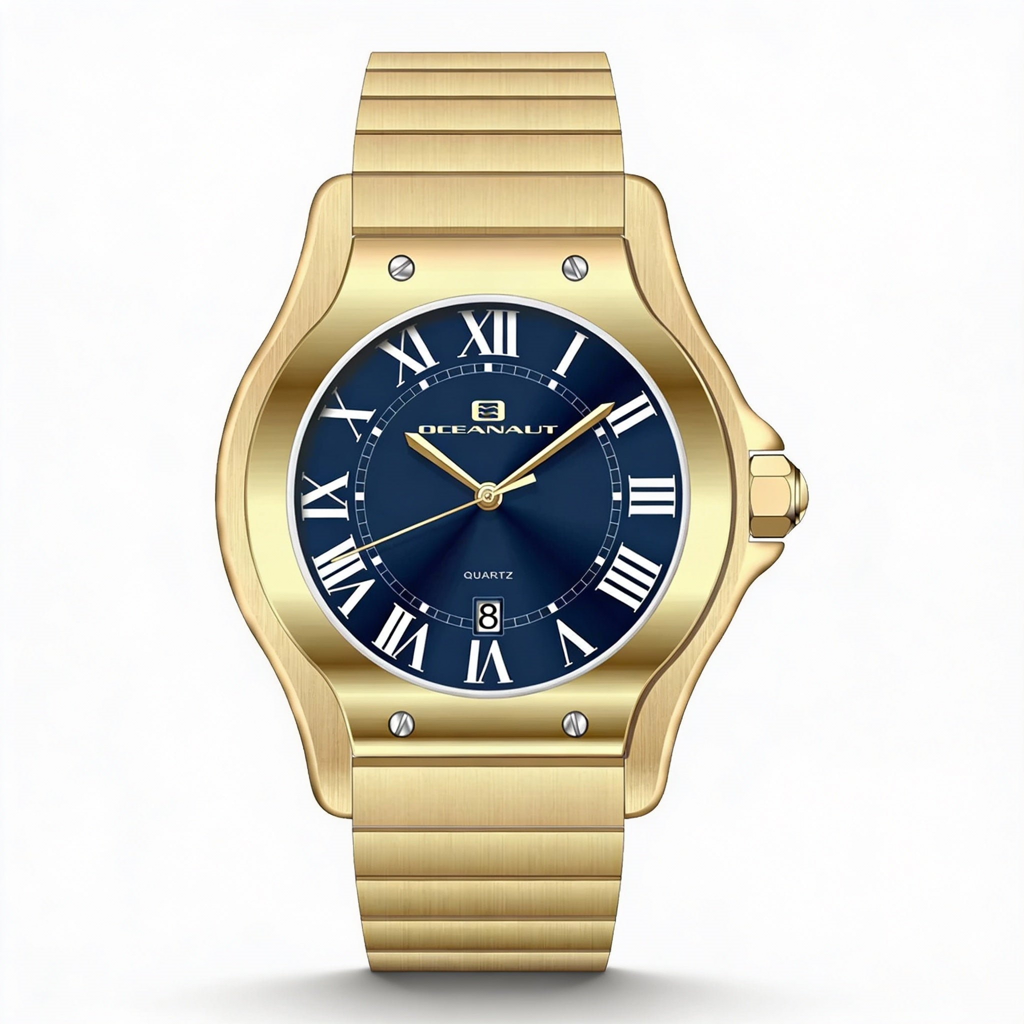 Reloj Oceanaut de cuarzo para hombre, acero inoxidable, esfera azul, resistente al agua, Photo 1