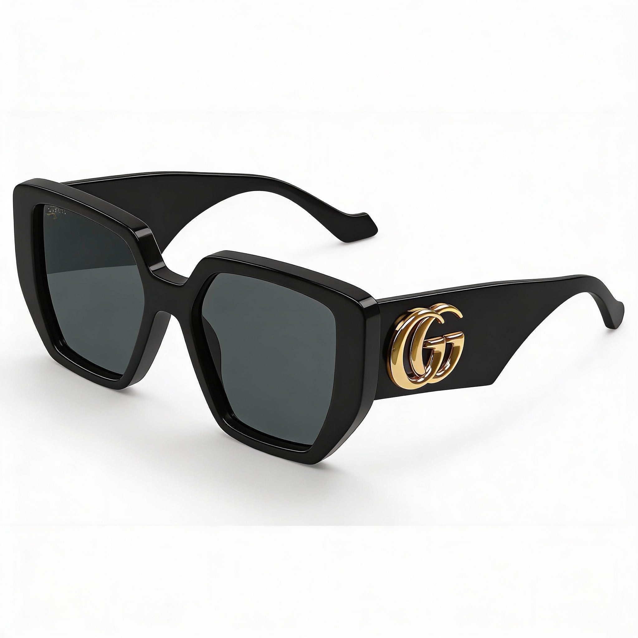 Gafas de sol Gucci Contemporary GG0956S para mujer, de plástico, estilo ojo de gato, no polarizadas, color negro y gris, talla 54, Photo 1