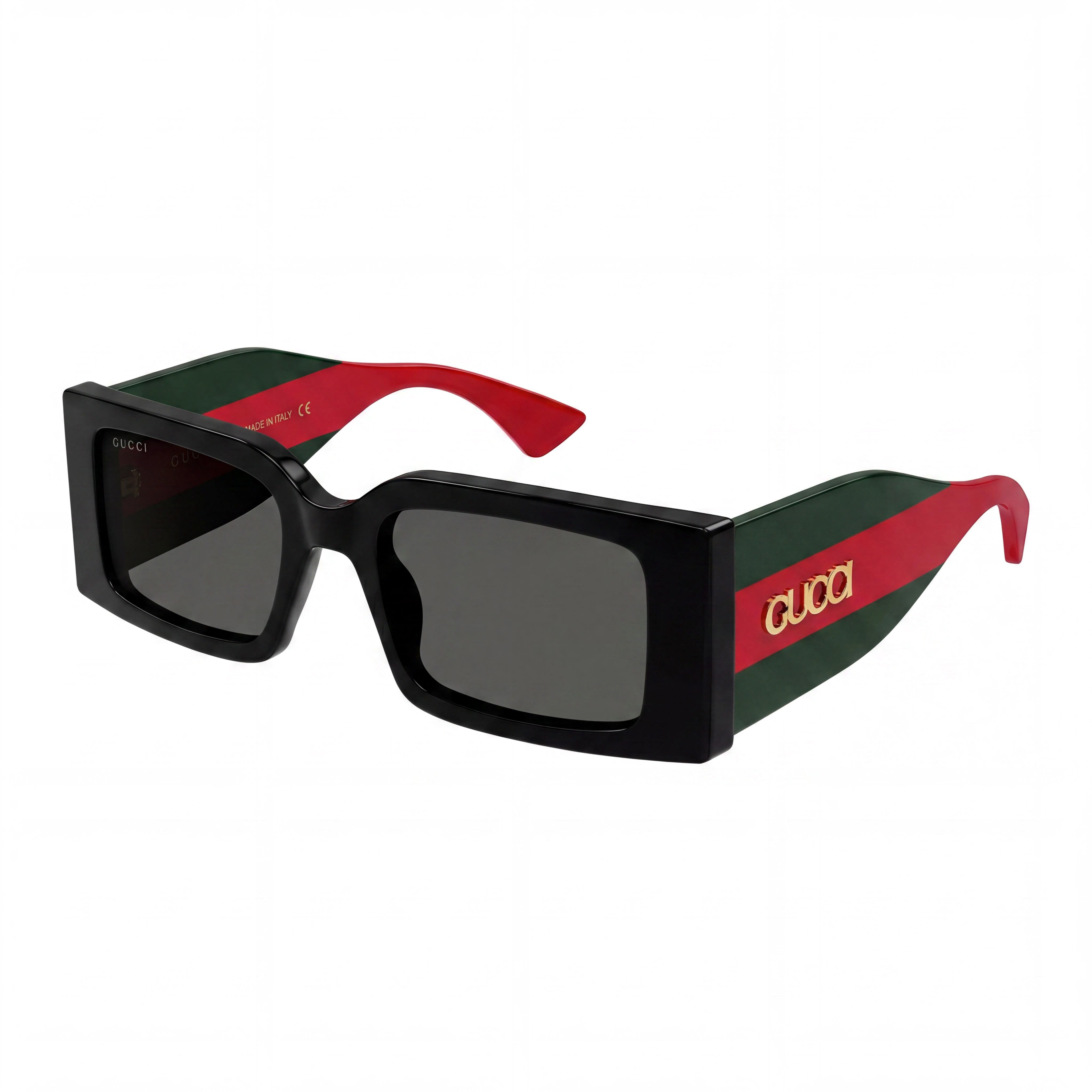 Gucci Modern Women's Plastic Polarized UV Protection Sunglasses, Black Green Frame, Black Lens, 52mm, Photo 1