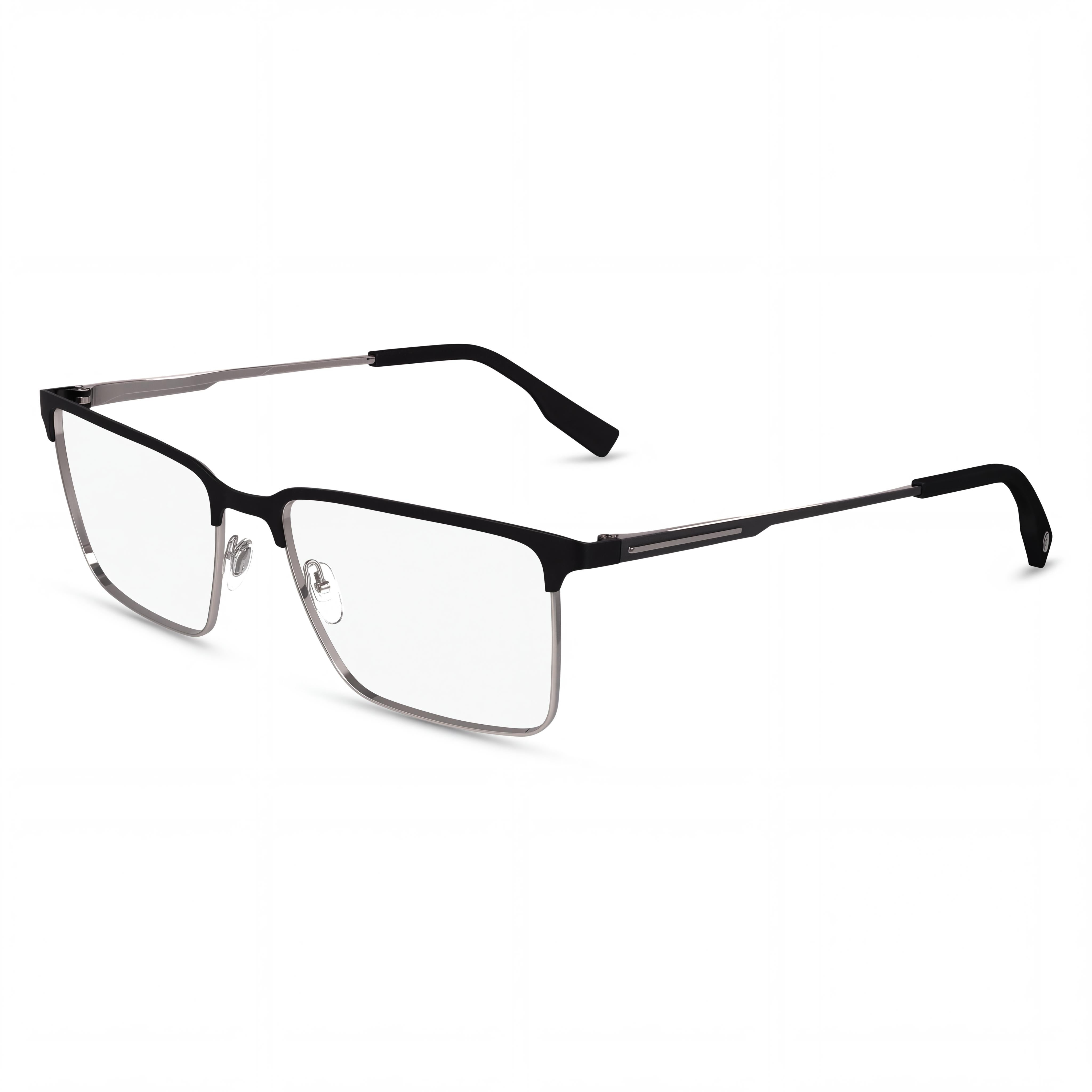 Gafas Oftálmicas Lacoste Casual para Hombre de Metal Negro Mate con Lentes Transparentes de Plástico, 55-17-145, Photo 1