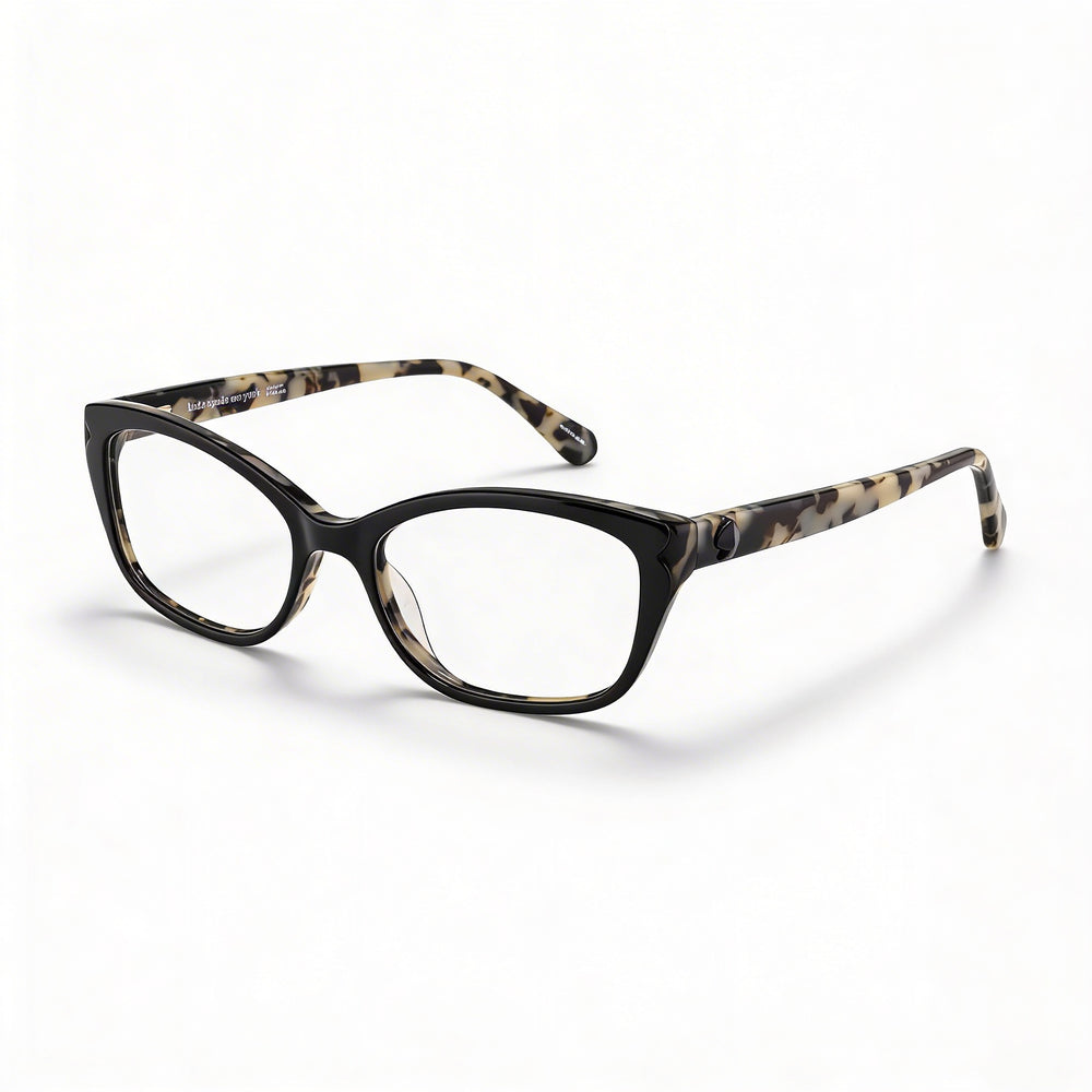 Kate Spade New York Modern Unisex Black White Havana Acetate Full Rim Cat Eye Eyeglasses 51mm