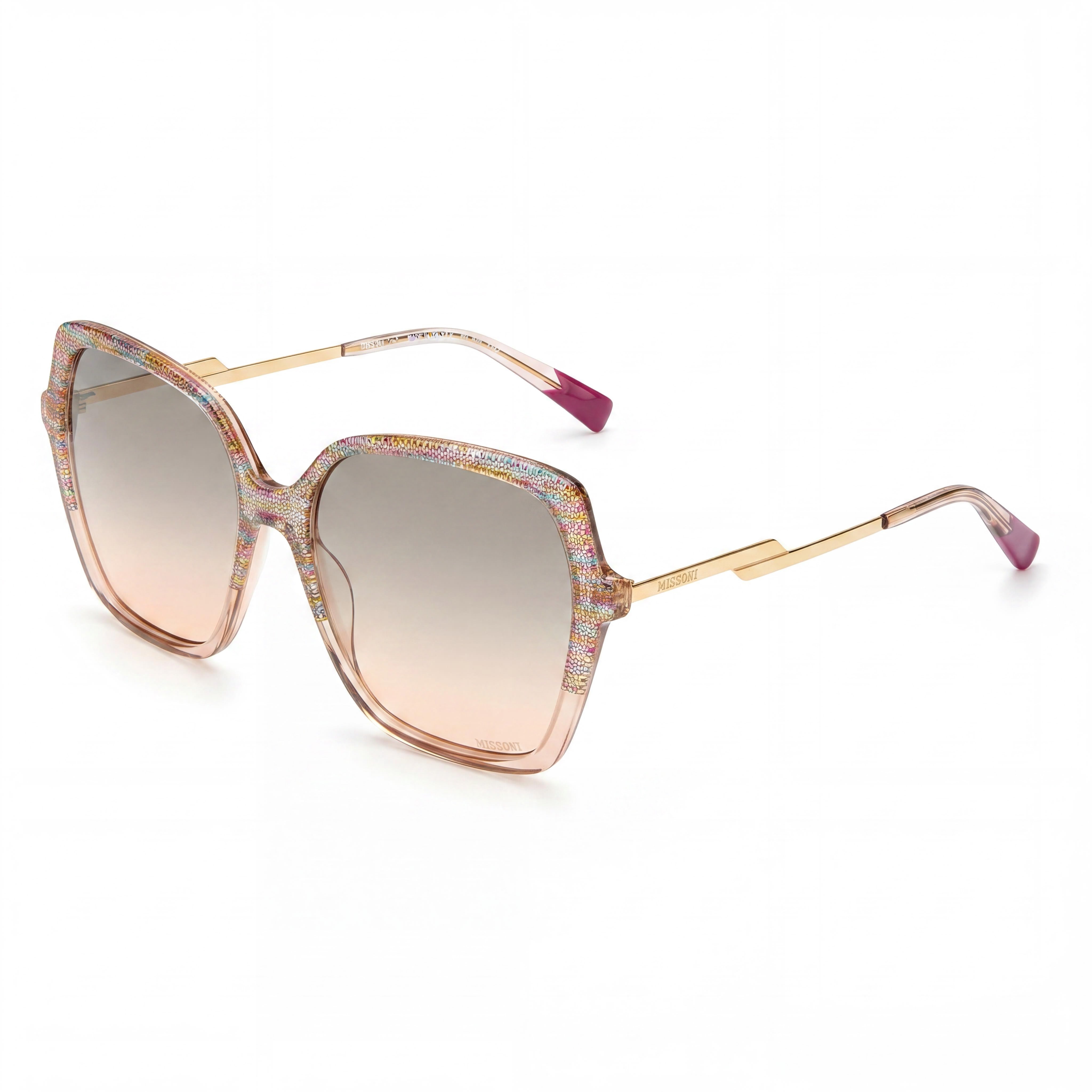 Gafas de sol Missoni Missoni Dna para mujer, diseño rosa, multicolor, gris, acetato, protección UV, 57 mm, Photo 1