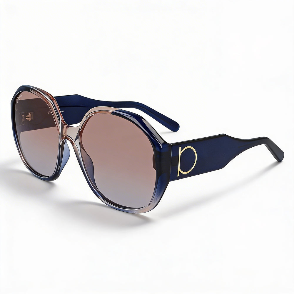 Gafas de sol unisex Salvatore Ferragamo SF943S de acetato con degradado gris rosa y protección UV de 60 mm