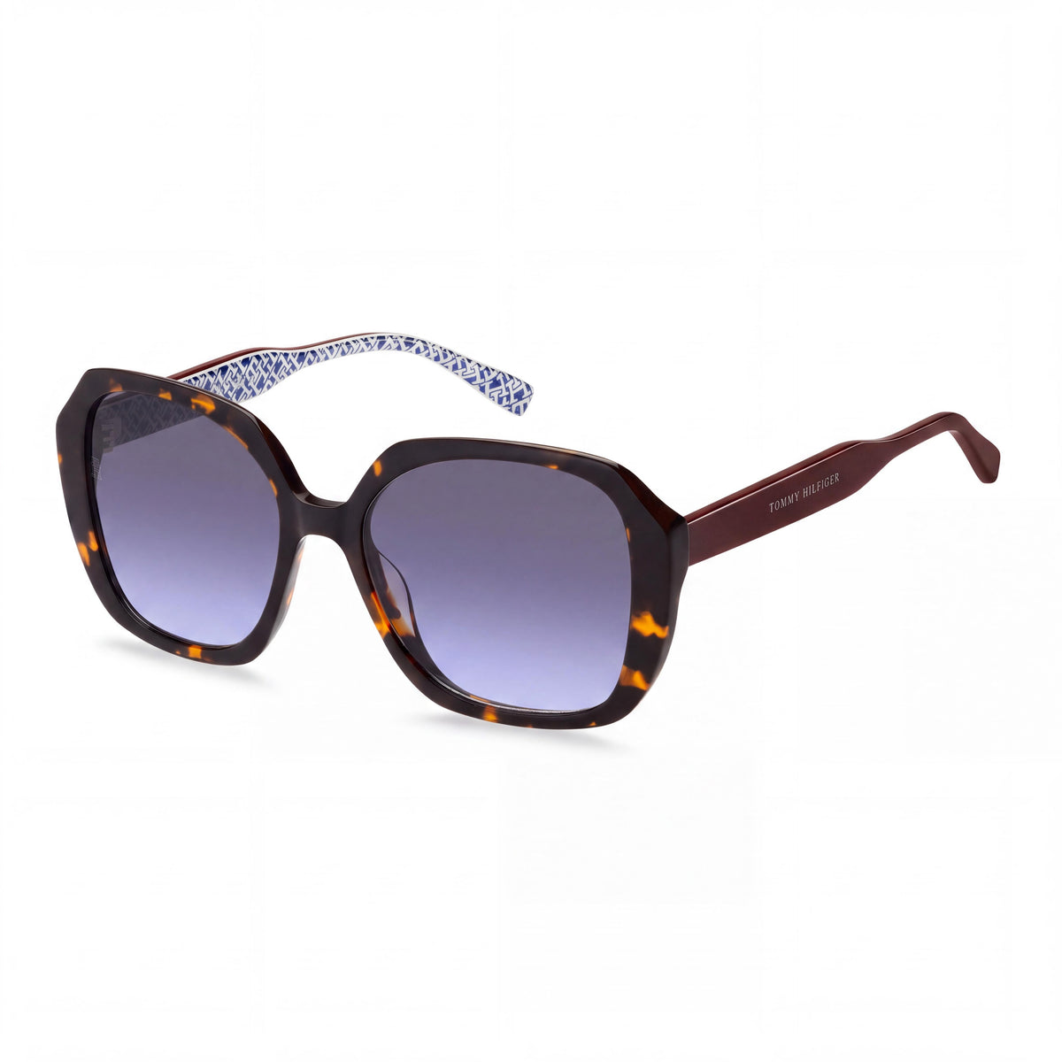 Tommy Hilfiger Modern Women's Multicoloured Acetate Sunglasses, Grey Blue Non-Polarized Lenses, 100% UV Protection 54mm, Photo 1