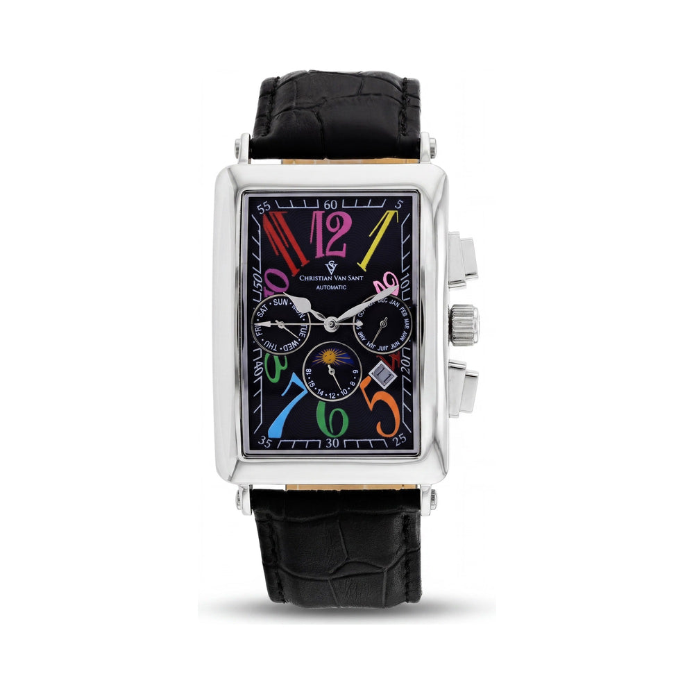 Christian Van Sant CV9132 Men's Prodigy Black Dial Automatic Multi-Function Date Moonphase Watch