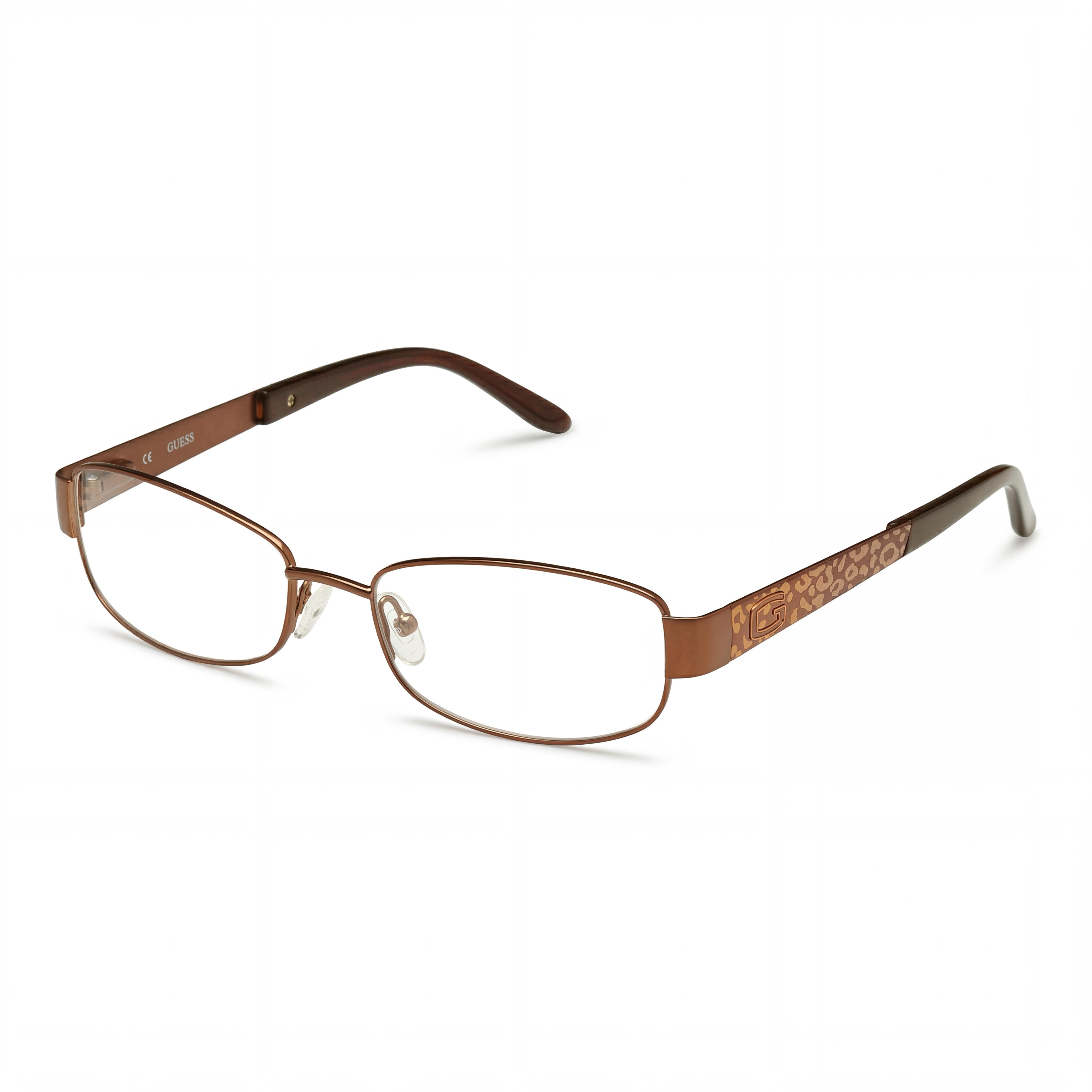 Montura óptica metálica Guess Gu2392 para mujer en color habano, con lentes de 53 mm de ancho, puente de 17 mm y patillas de 135 mm de largo., Photo 1