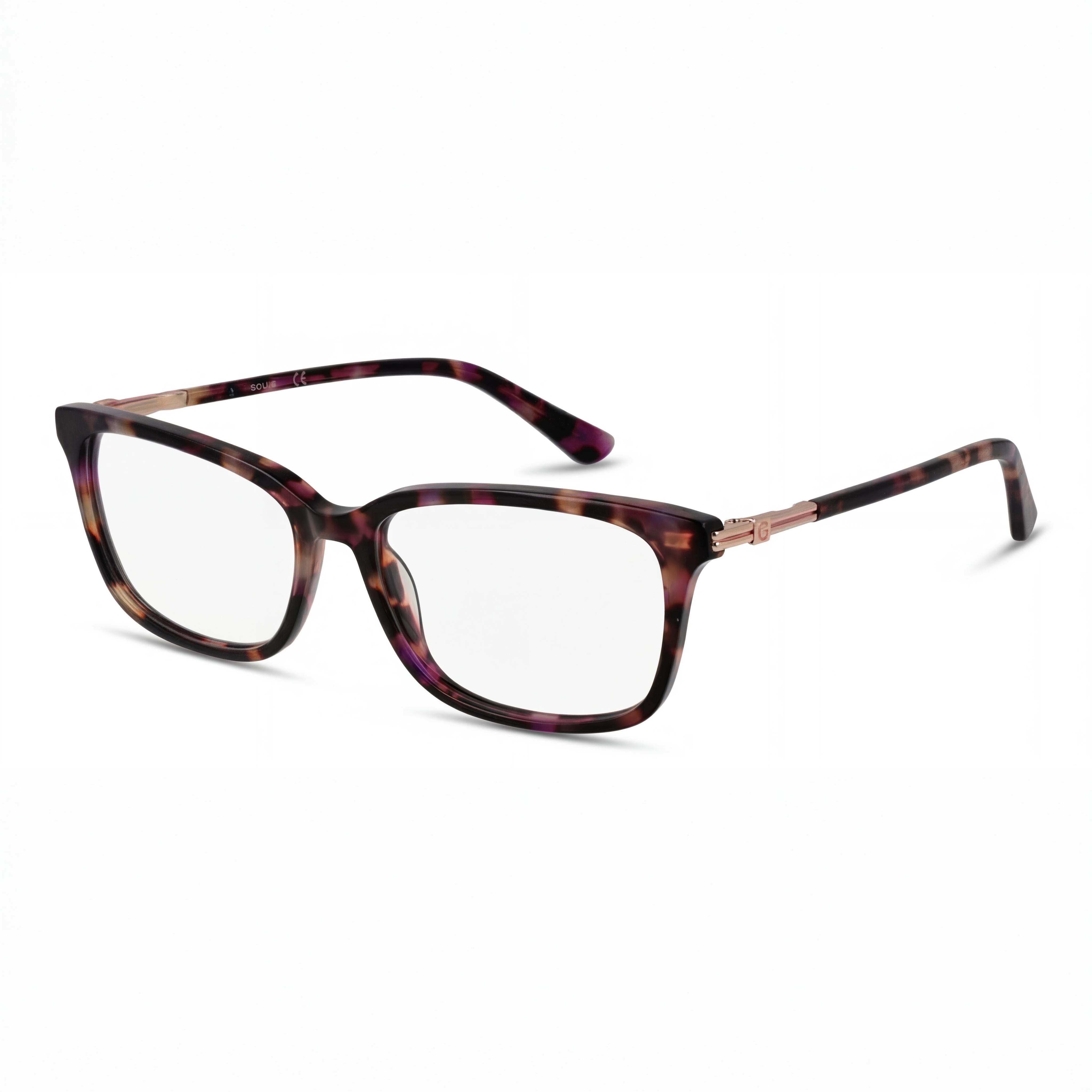 GUESS GU2907 Gafas de Mujer Casual Morado Montura de Plástico con Lentes Transparentes de Demostración, Aptas para Receta, 53mm, Photo 1