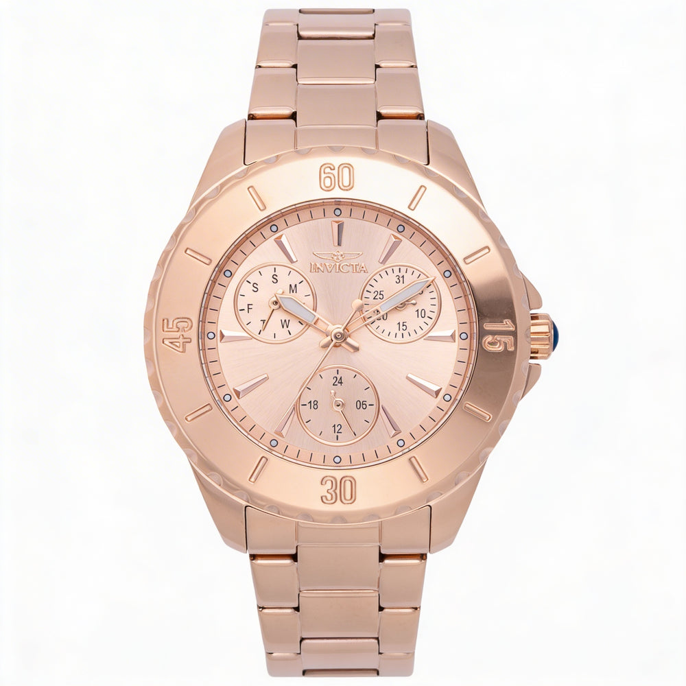 Invicta Angel 48403 Unisex Rose-Gold Stainless Steel Chronograph Quartz 38mm 10 Bar Water Resistant Bracelet Watch