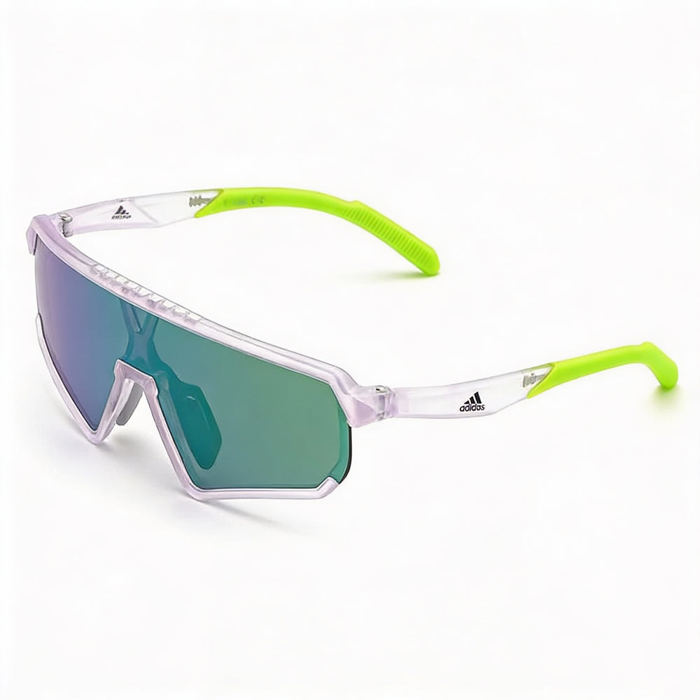 adidas Contemporaneo Men's Plastic Crystal Frame Grey Mirrored Green Lenses UV Protection 59mm
