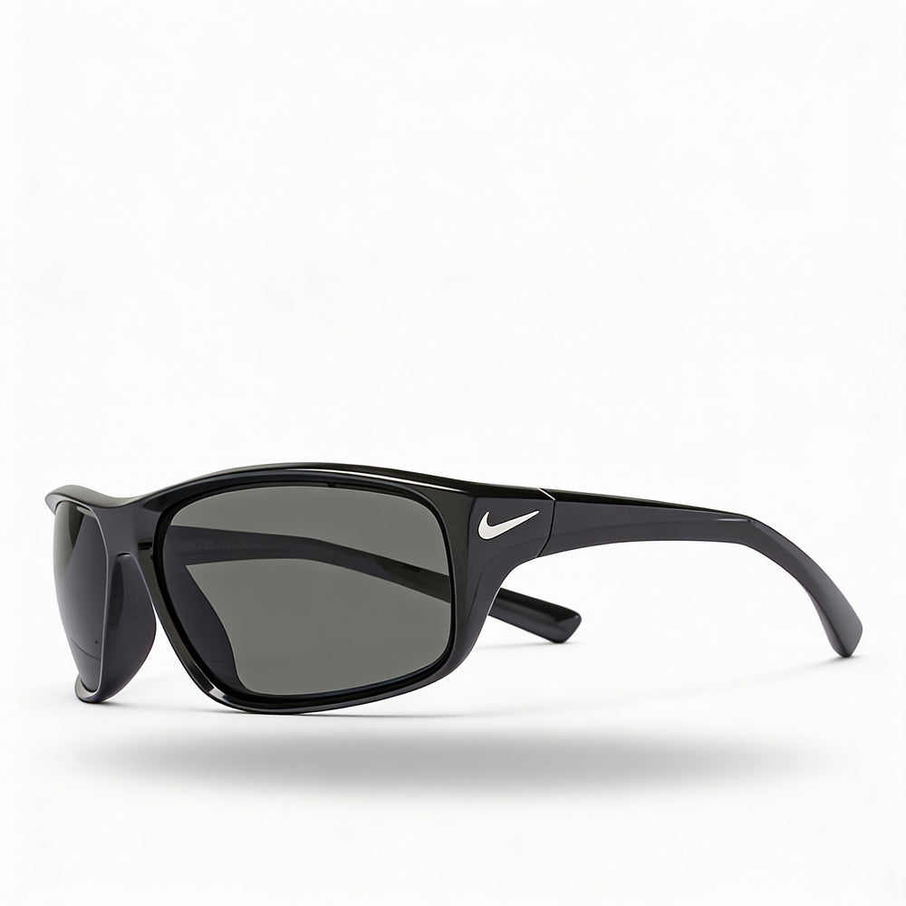 Nike Adrenaline Unisex Lightweight Plastic UV Protection Sunglasses, Silver Frame, Grey Lens 64-14-135