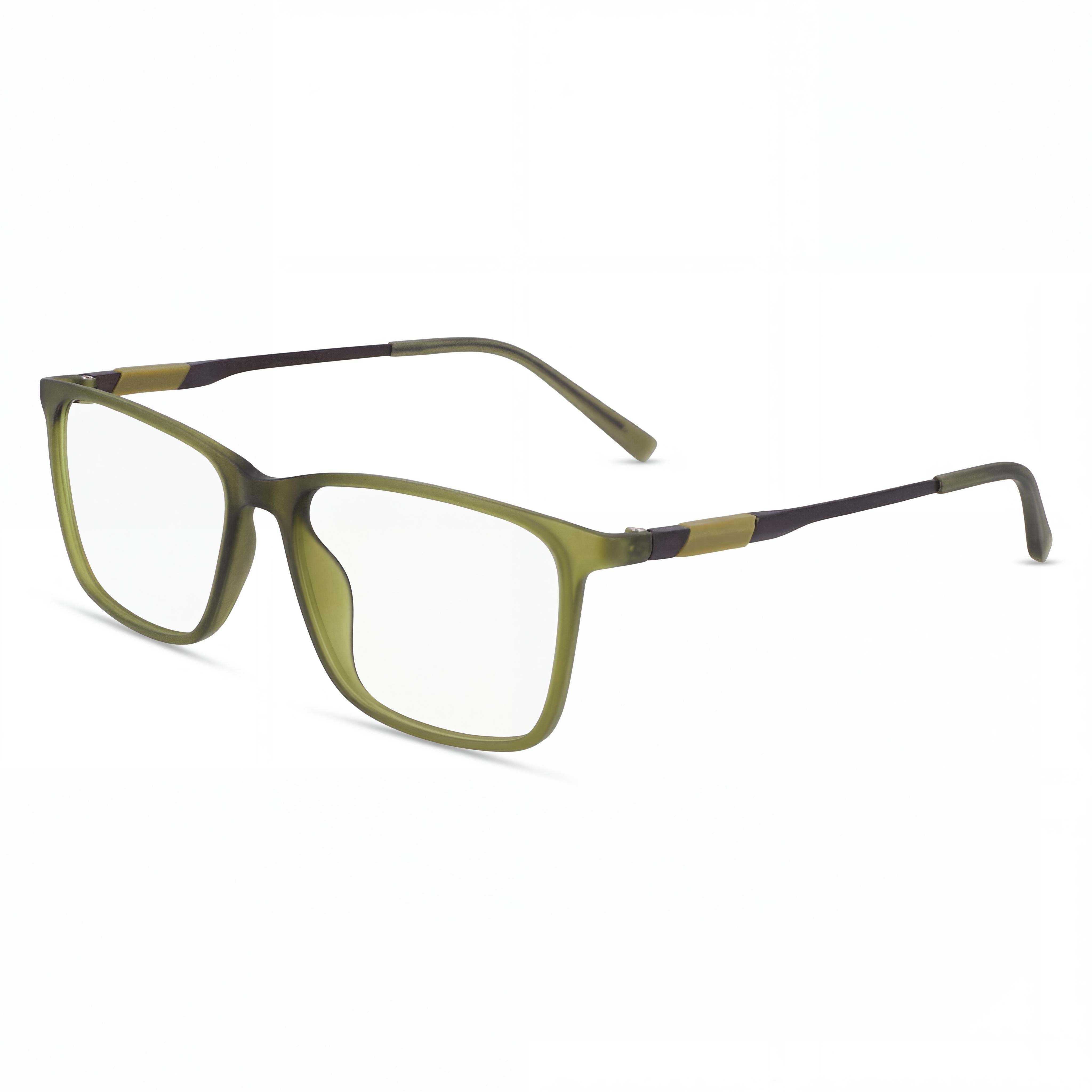Flexon EP8019 Unisex Eyeglasses with Iniettato Frame and Polycarbonate Non- Lenses Matte Crystal Moss 54mm, Photo 1