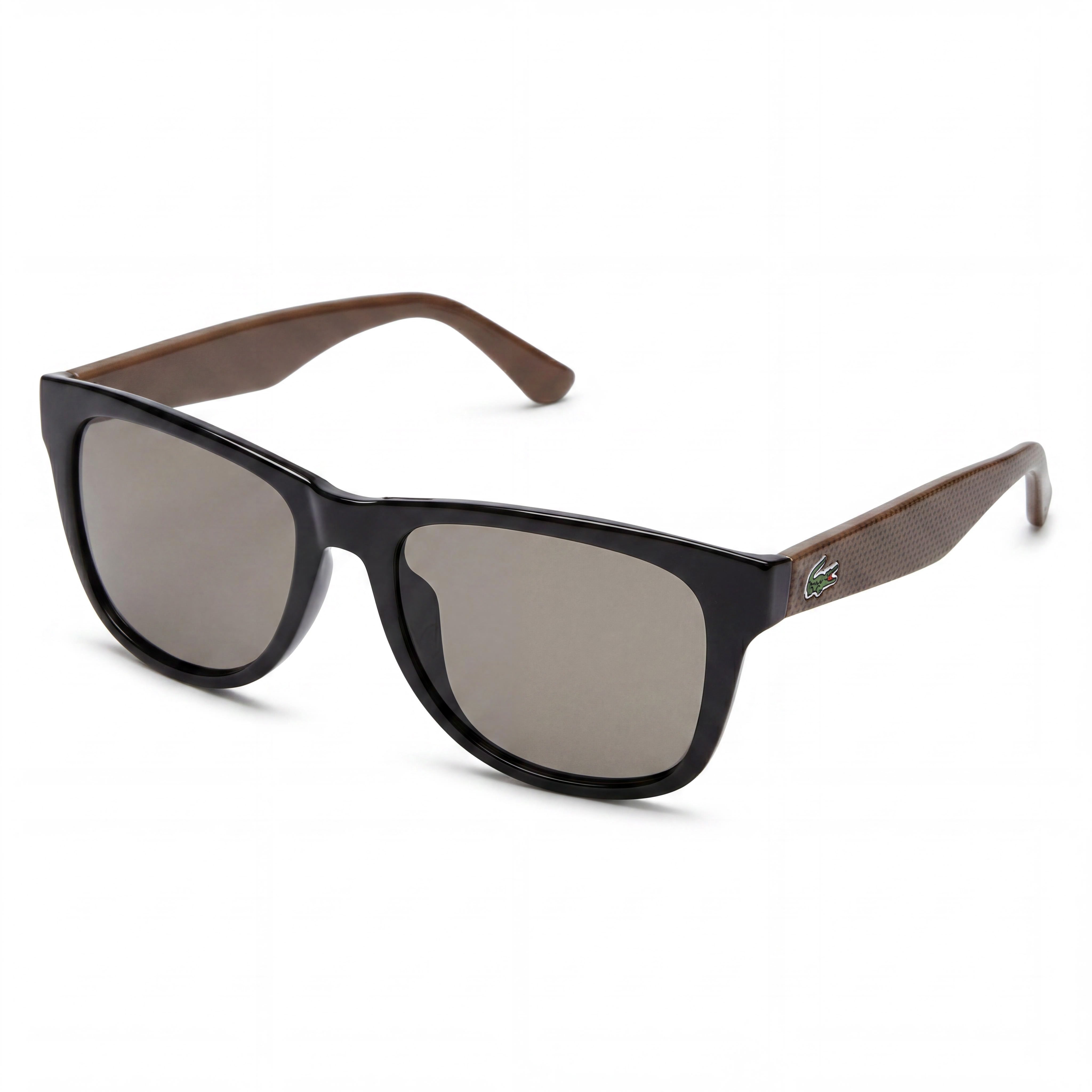 Gafas de sol unisex Lacoste L734s de plástico negro con montura cuadrada y protección UVA/UVB, lentes marrones, 51-18-140 mm, Photo 1